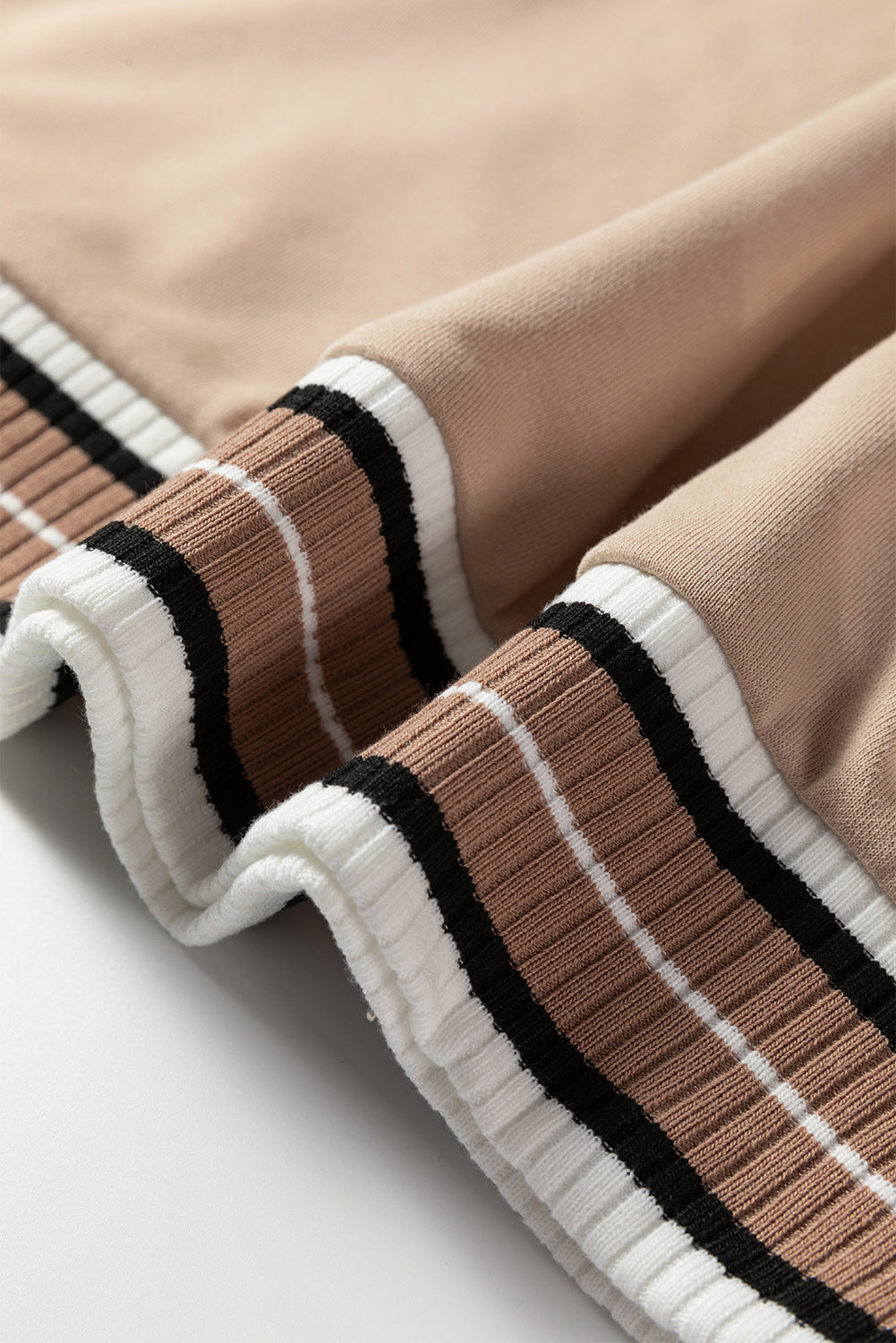 Varsity Contrast Striped Trim V-Neck Sweatshirt - eAura