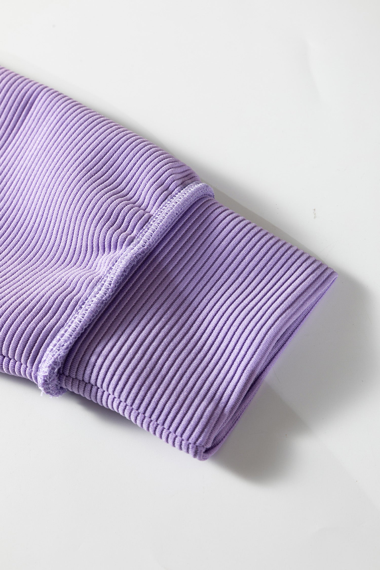 Horizontal Ribbed Exposed Seam Detail Drop Shoulder Baggy Pullover