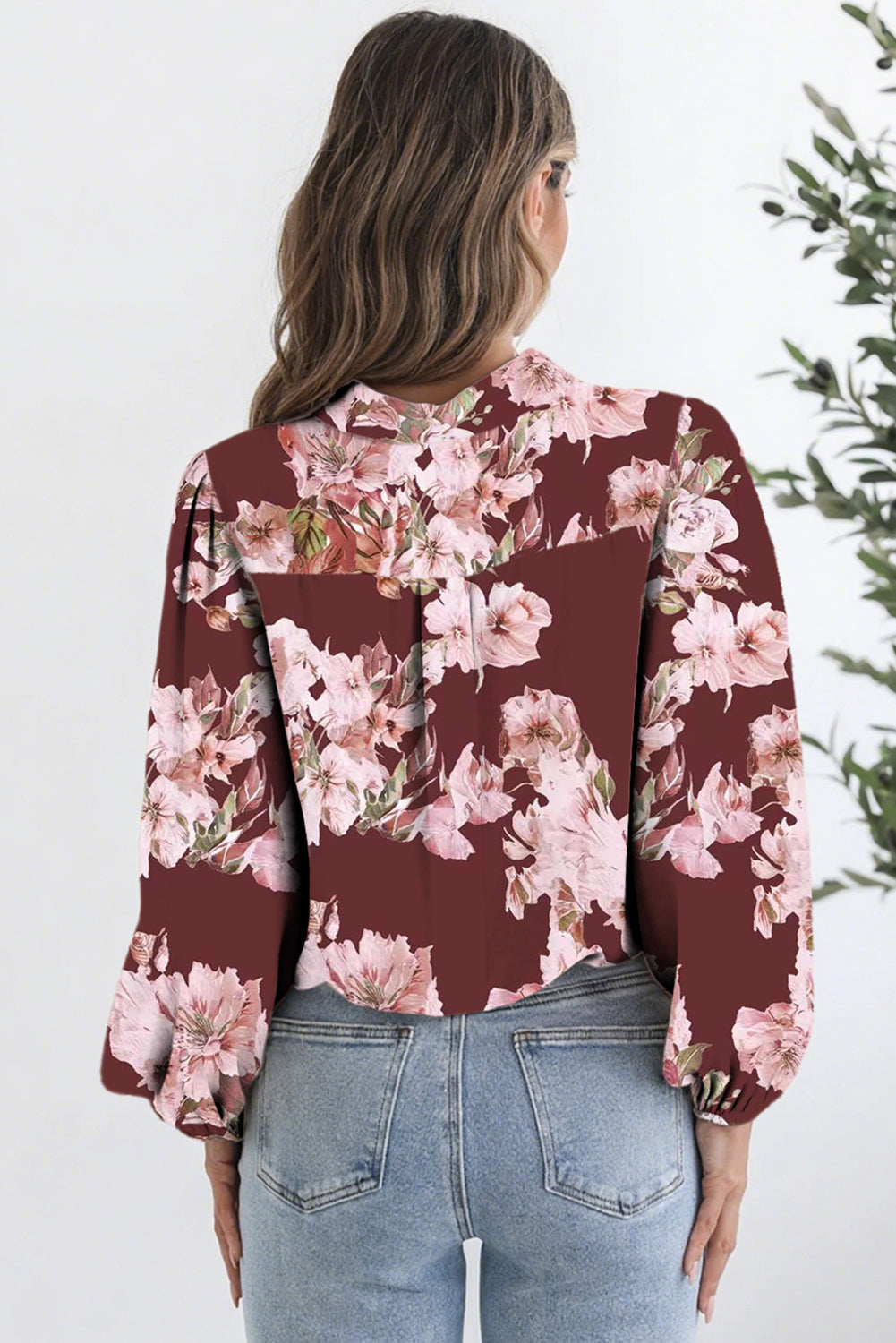 Floral Puff Sleeve Lightweight Shirt - eAura