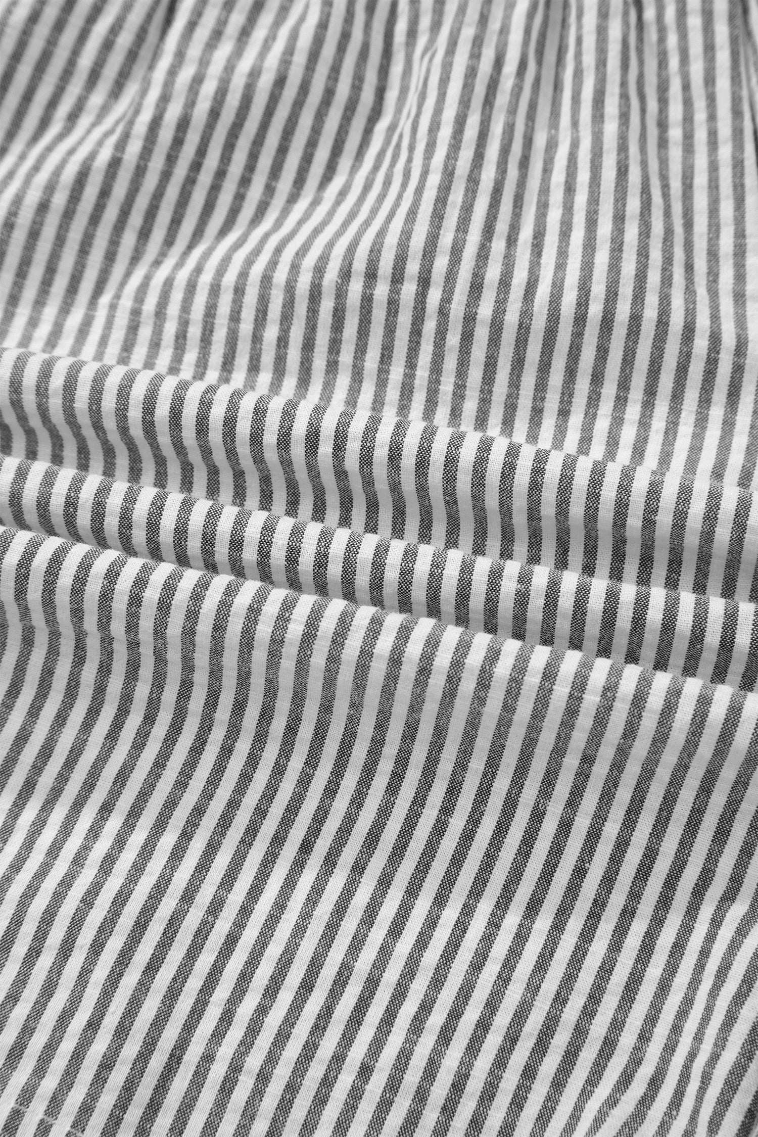 Grey Stripe Lace-Up Shorts with Pockets