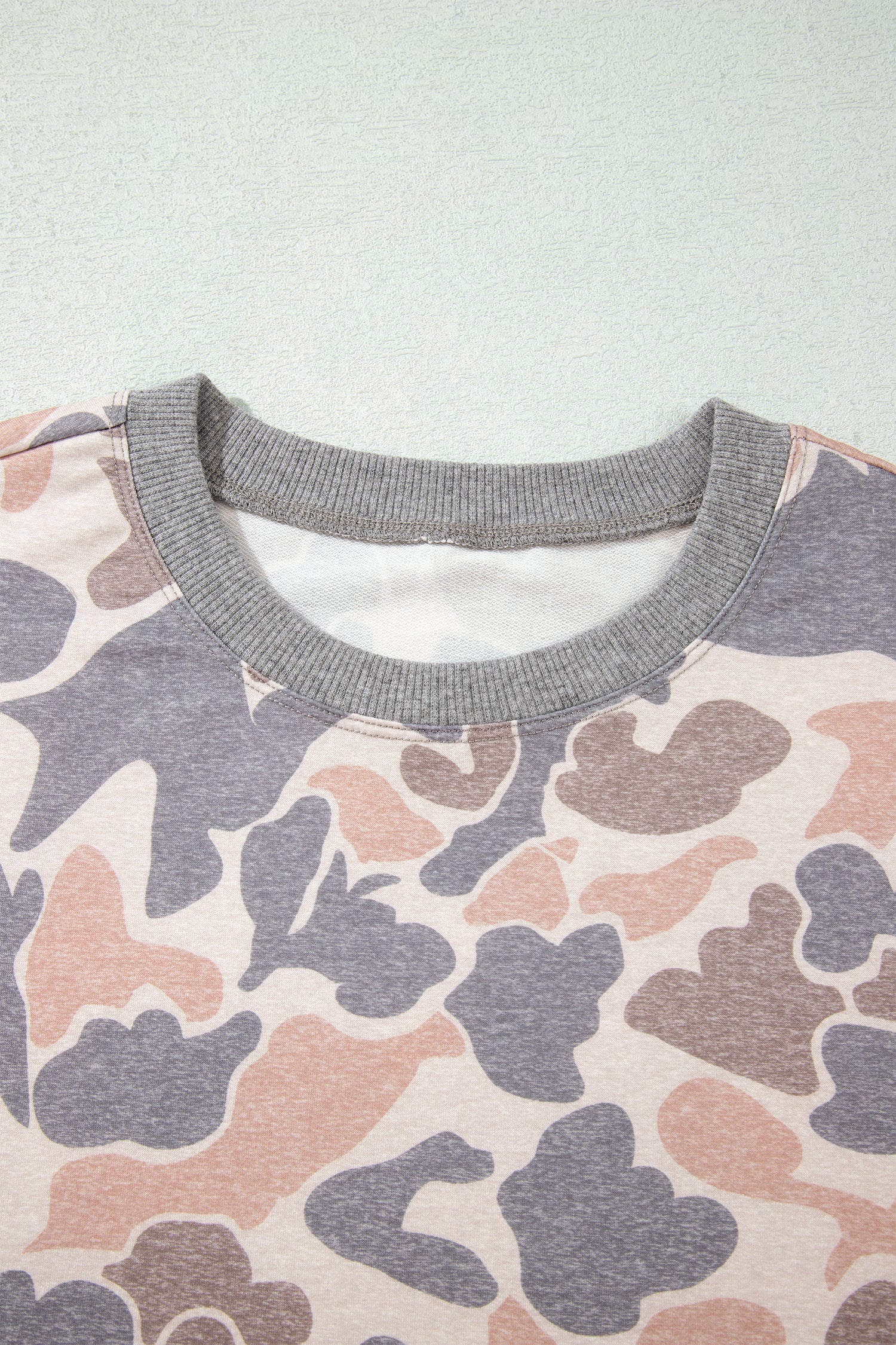 Camouflage Print Long Sleeve Top Loose 2pcs Pants Set – Multicolour