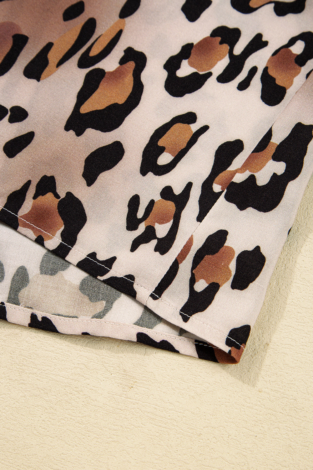 Leopard Print Striped Edge Shirt Pyjama Set - eAura
