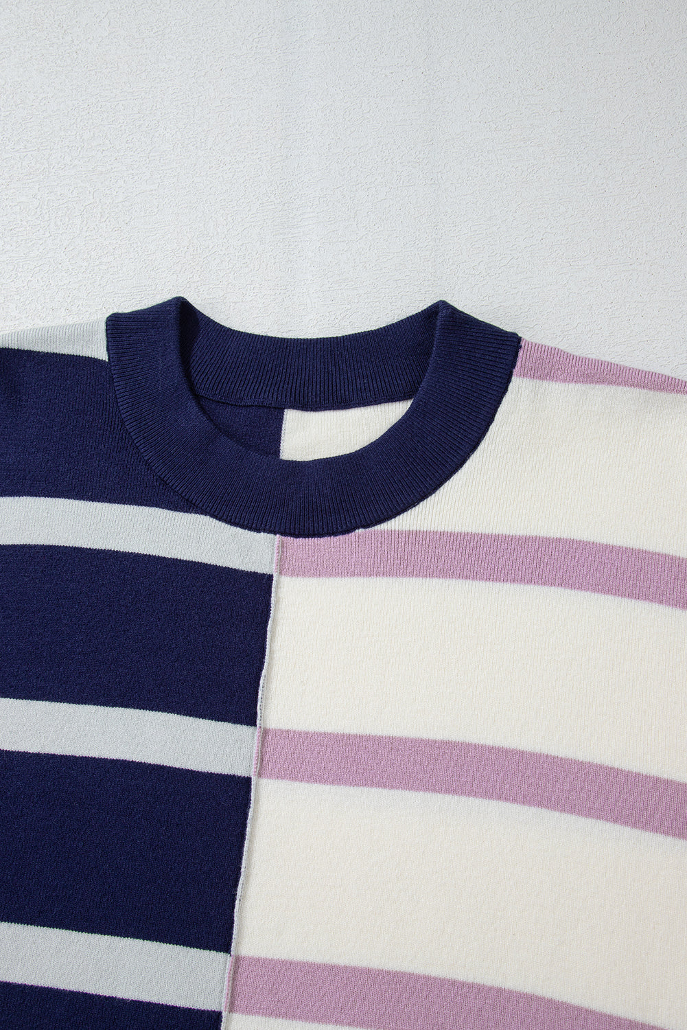 Pink Stripe Colourblock Oversized Sweater eAura
