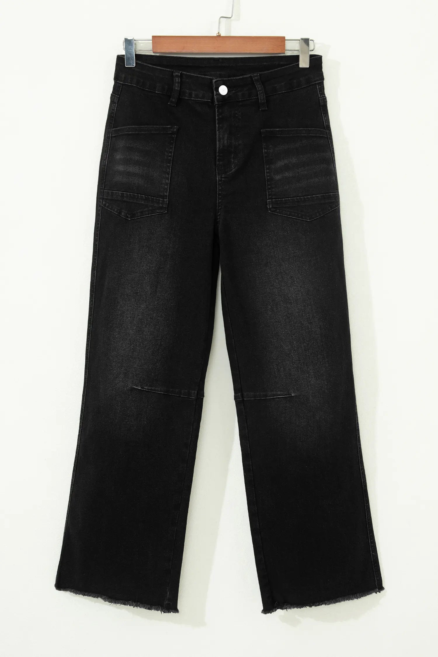 Sail Blue Frayed Cropped Barrel Jeans