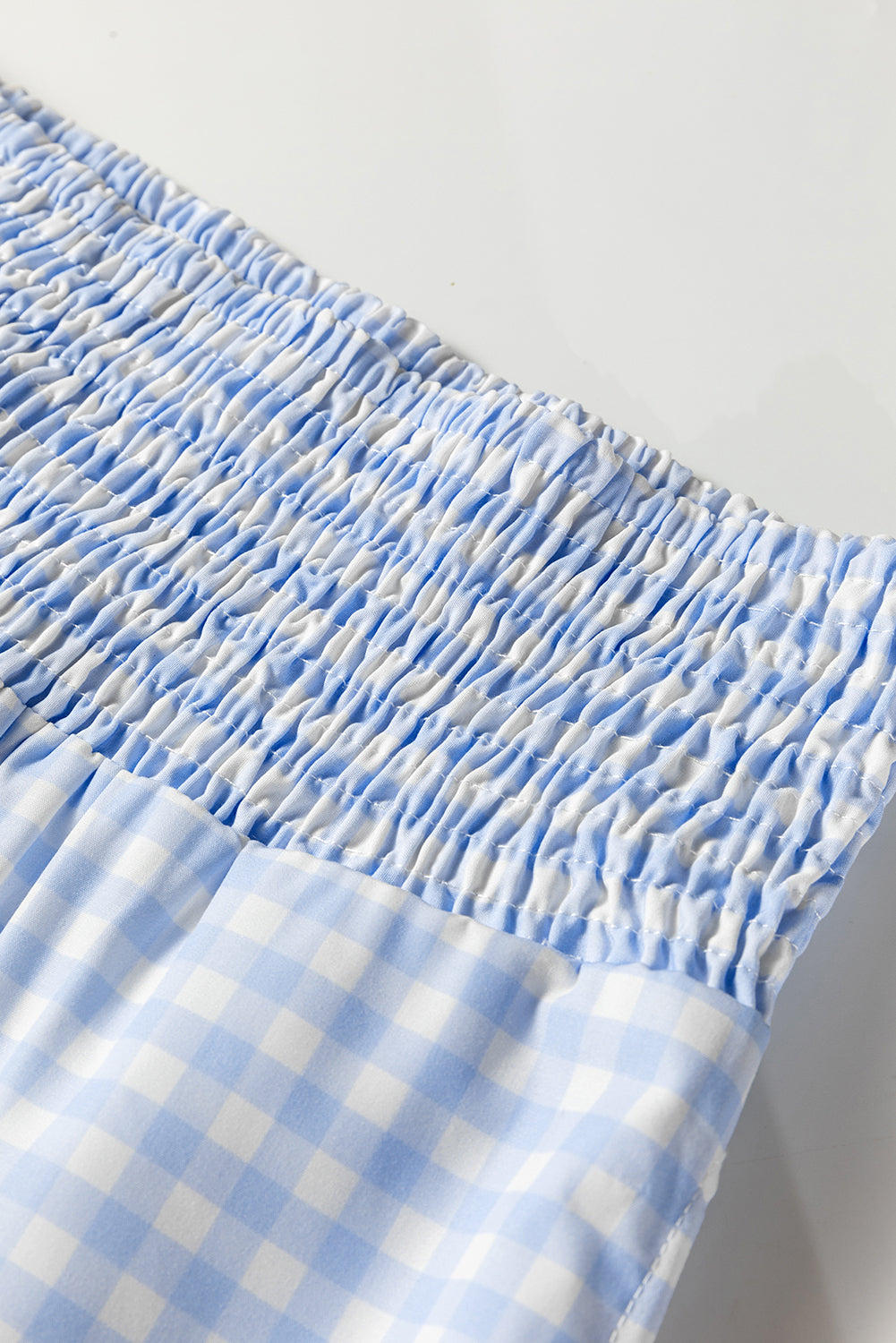 Plaid Print Smocked High Waist Loose Trousers - eAura