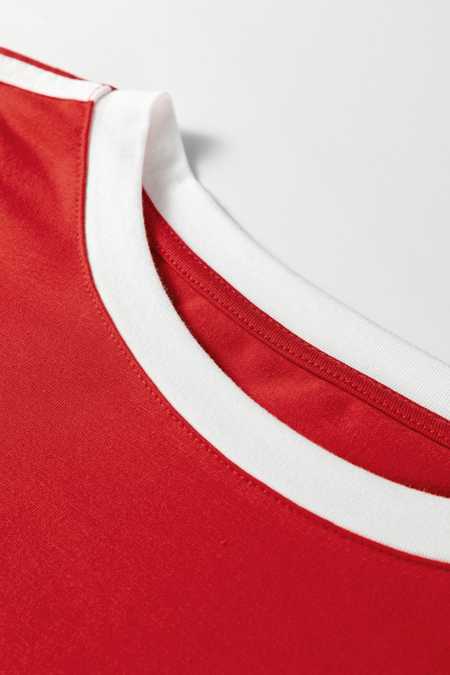 Varsity Striped Accent Contrast Crew Neck Long Sleeve T-Shirt - eAura