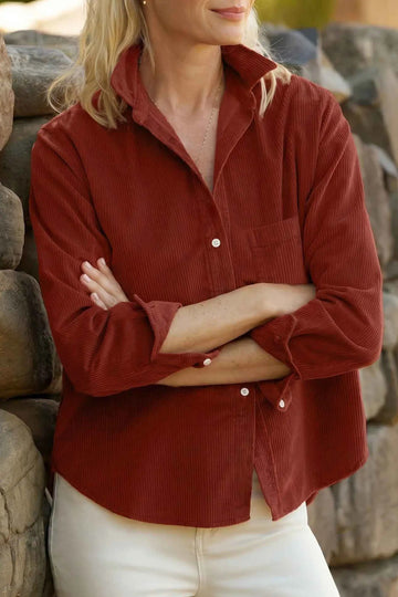 Long Sleeve Ribbed Shirt — Adjustable Cuff