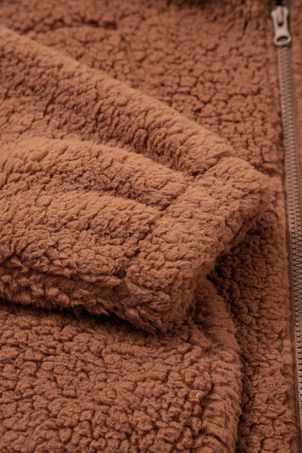 Zip-Up Hooded Sherpa Jacket - eAura