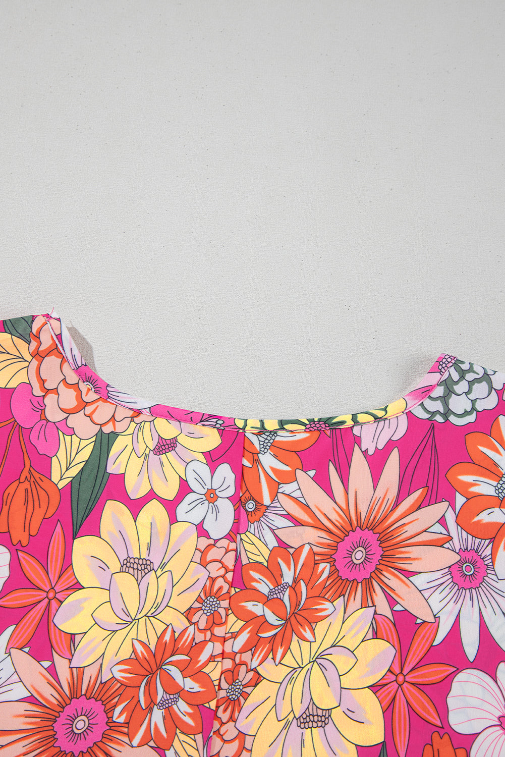 Rose Plus Size Floral Print Ruffle Short Sleeve Blouse BB Fashion Outlet