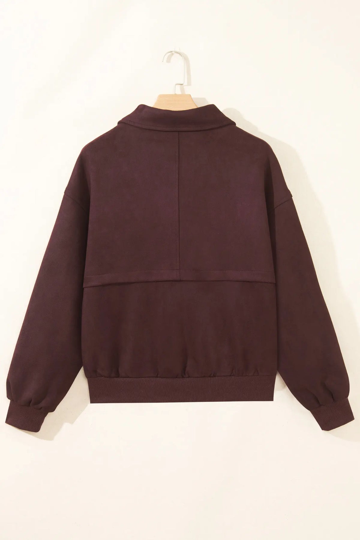 Zip-up Metal Placket Collar Jacket