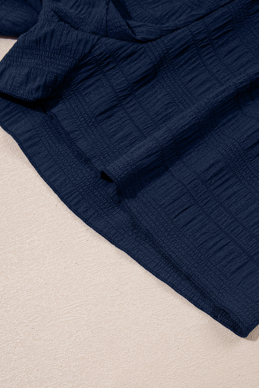 Textured Square Neck Top and Shirred High Waist Shorts Co-ord Set eAura