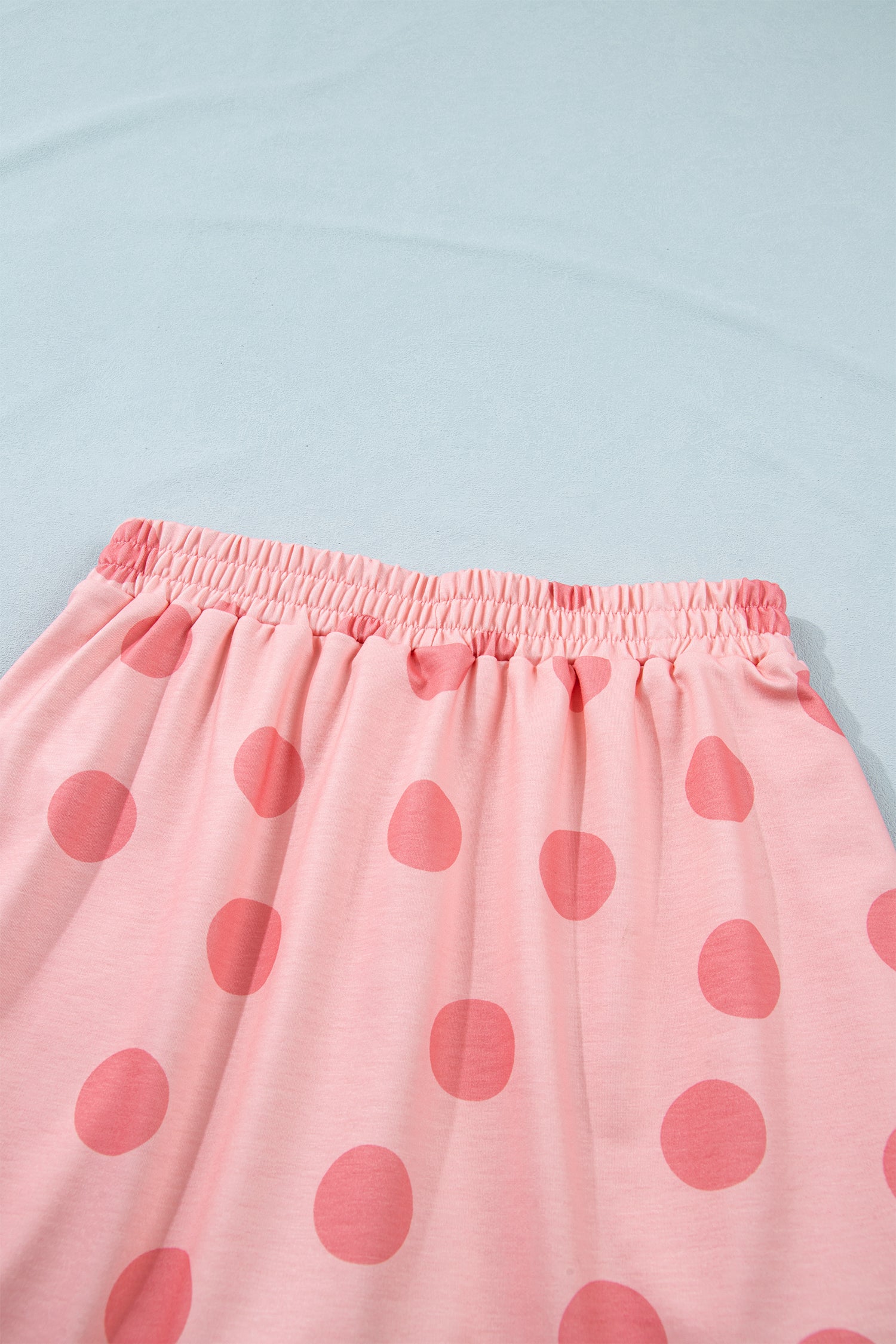Polka Dot Short Sleeve Top Casual Skort 2pcs Outfit – White