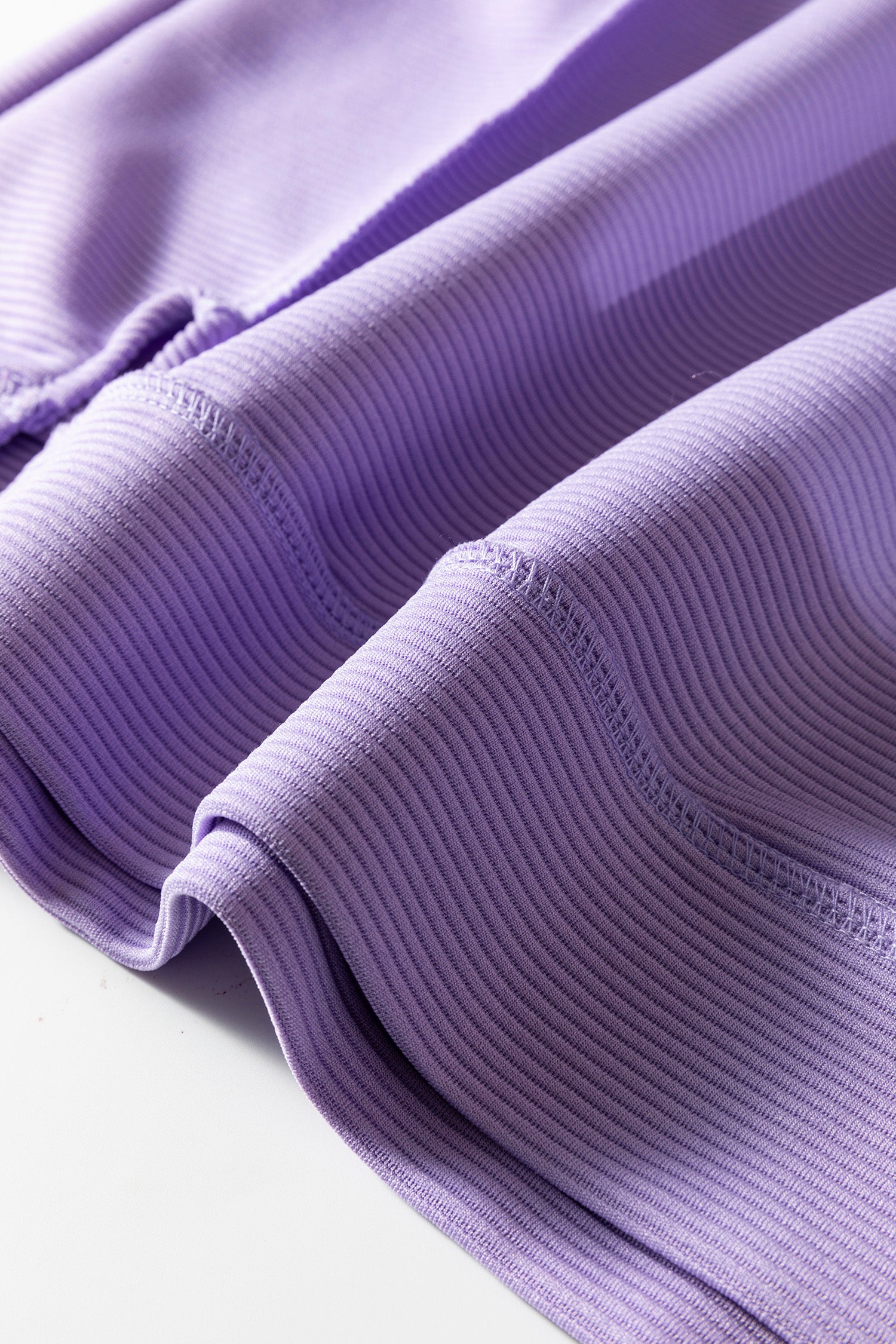 Horizontal Ribbed Exposed Seam Detail Drop Shoulder Baggy Pullover