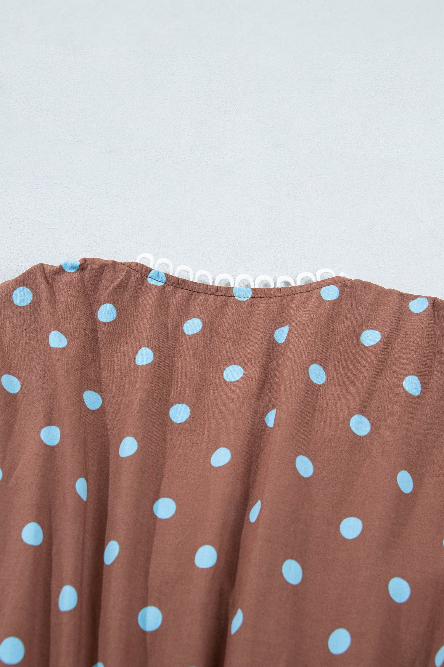 Polka Dot Print Contrast Trim V-Neck Zip Up Sleeveless Dress