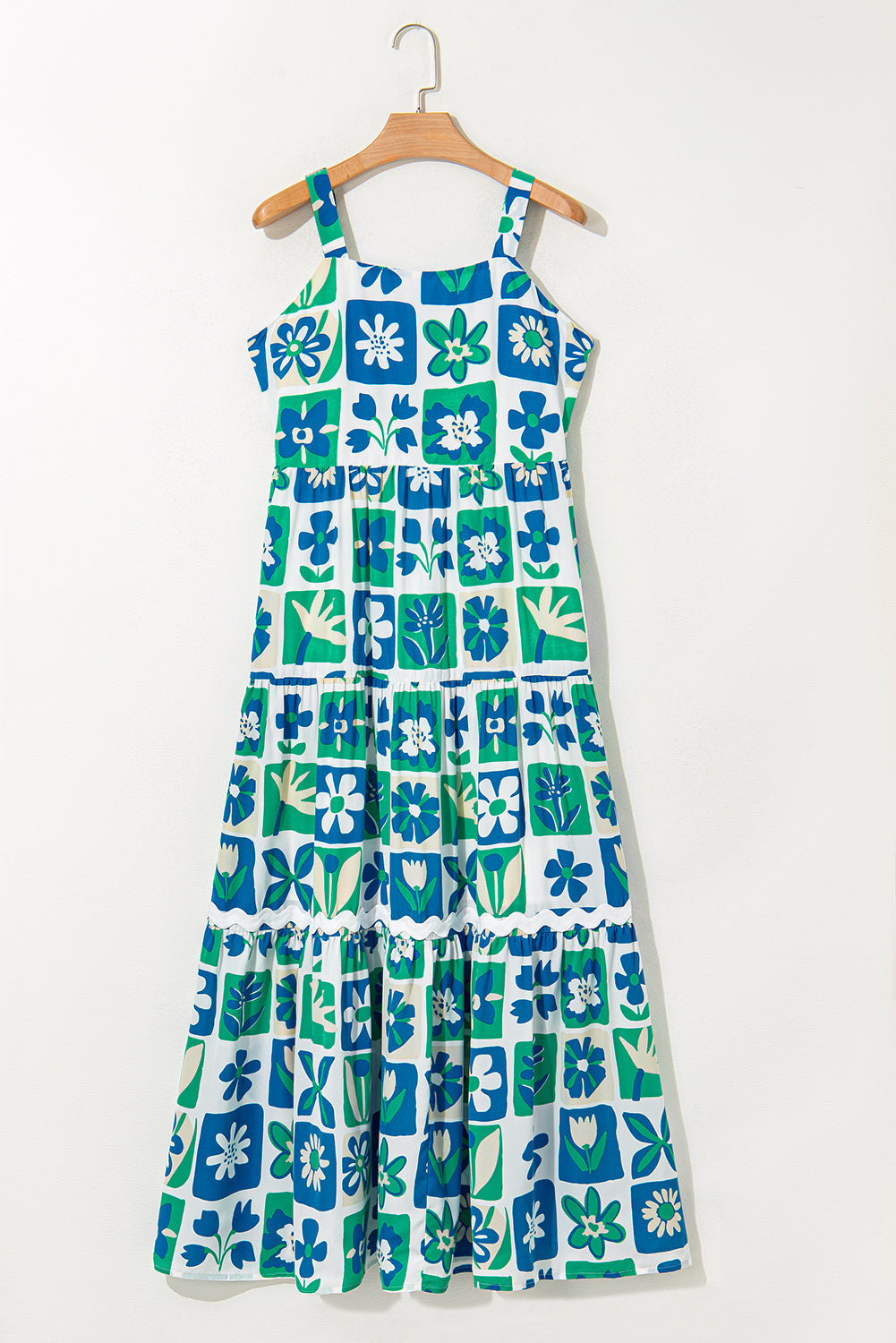 Multicolour Floral Maxi Sundress with Ricrac Trim eAura
