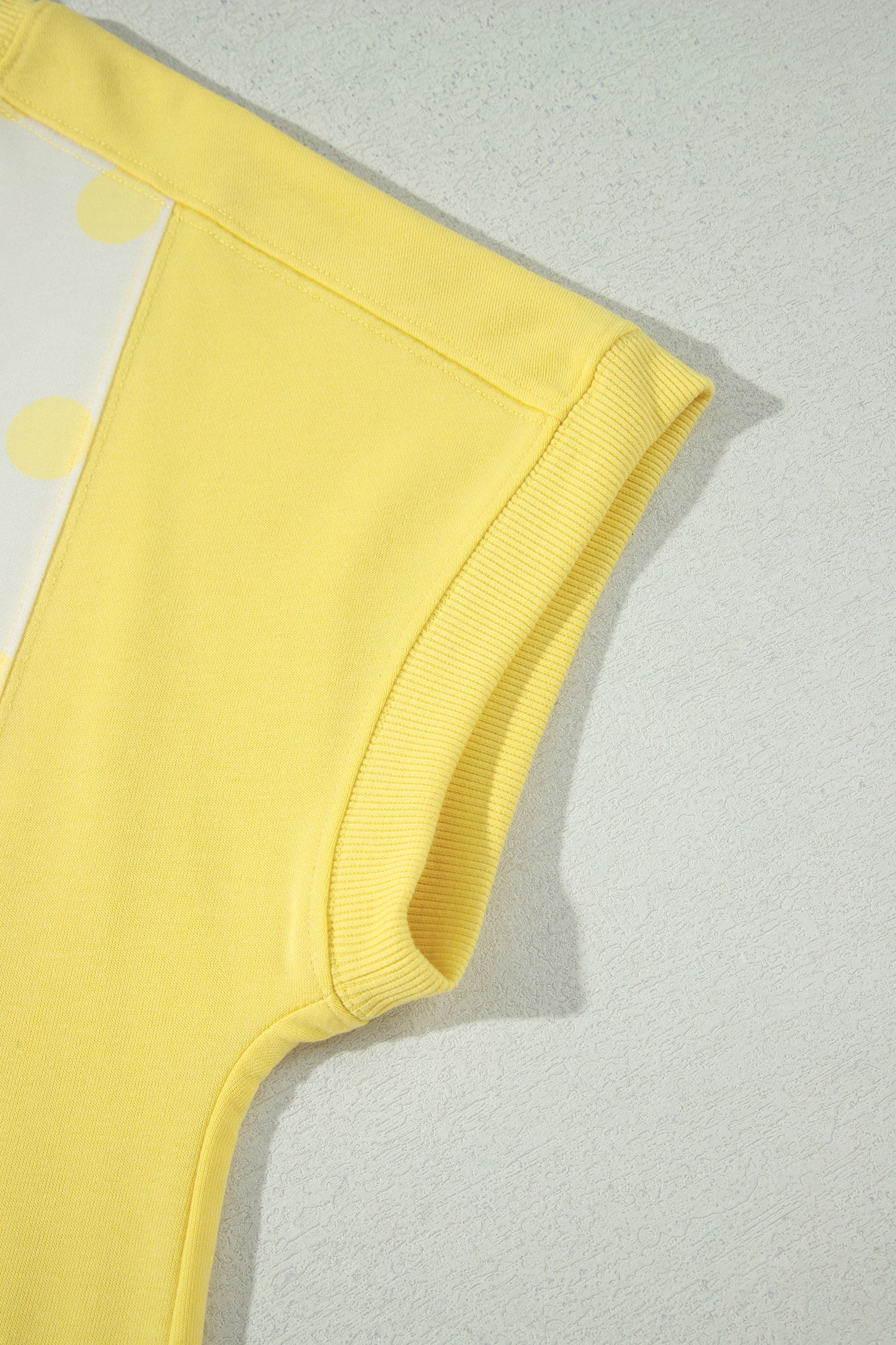 Color Block Patchwork Polka Dot Wide Leg Pant Set – Yellow