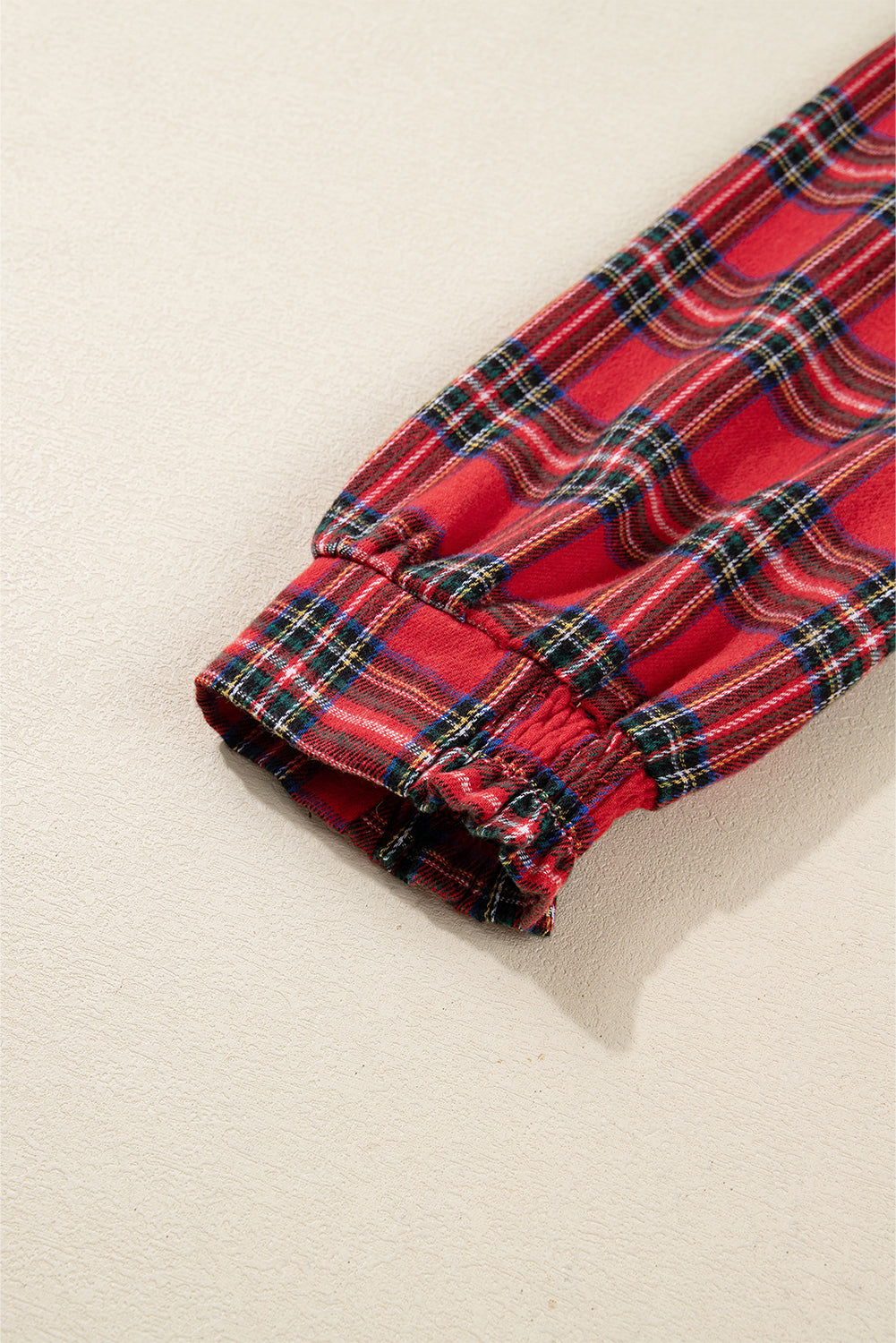 Christmas Plaid Print V-Neck 3/4 Sleeve Tie Waist Long Dress - eAura