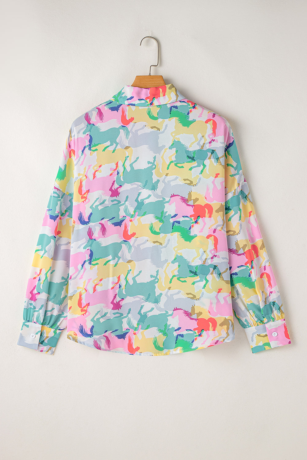 Colourful Horse Print Long Sleeve Shirt