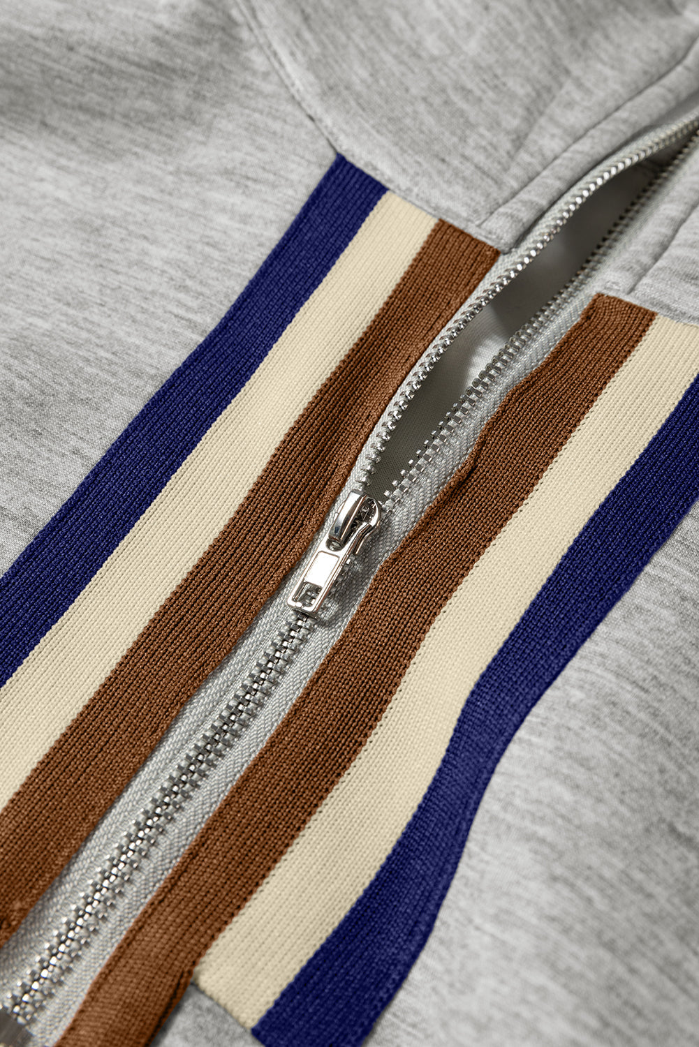 Striped Patchwork Quarter Zip Pullover Loose Trousers Co-ord set - eAura