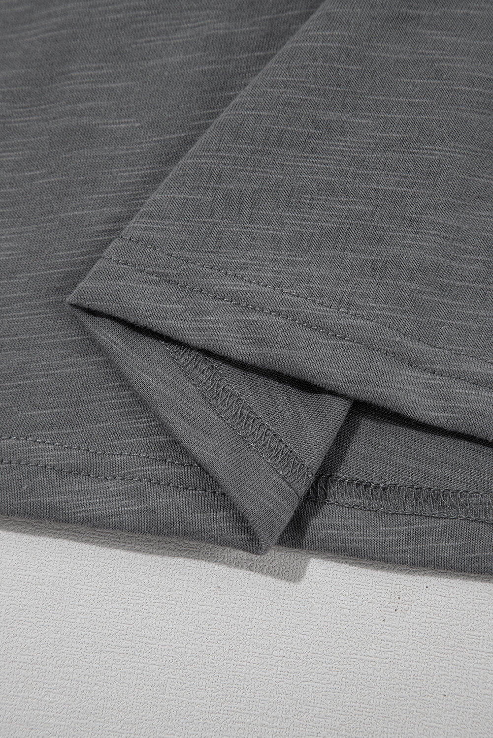 Dark Grey Layered Ruffle Short Sleeve Round Neck Top eAura