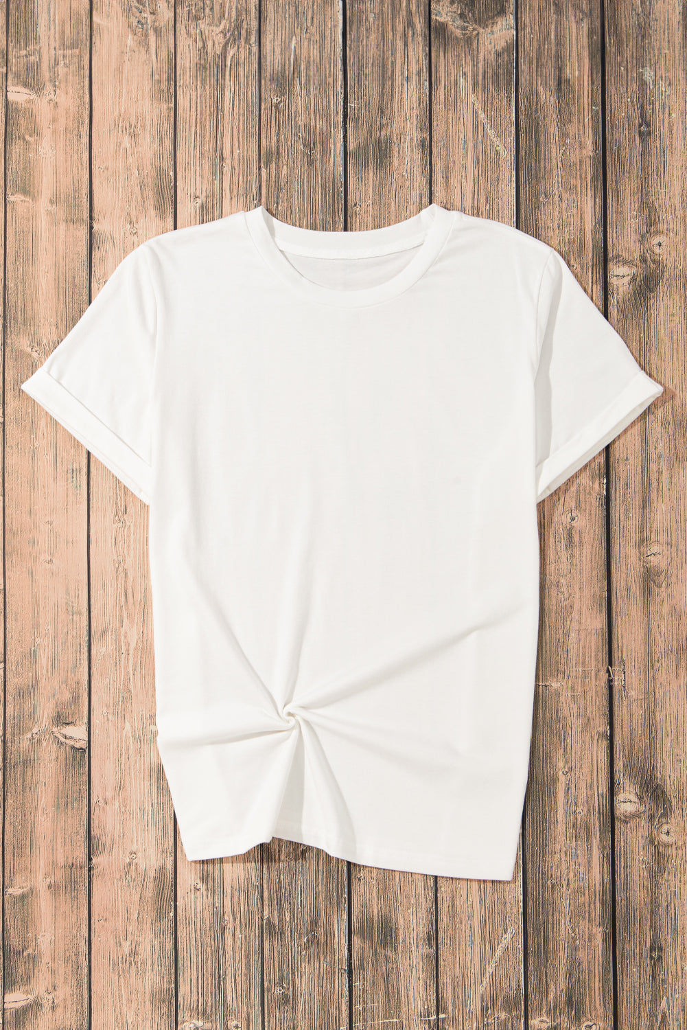 Casual Plain Crew Neck Tee T-Shirt