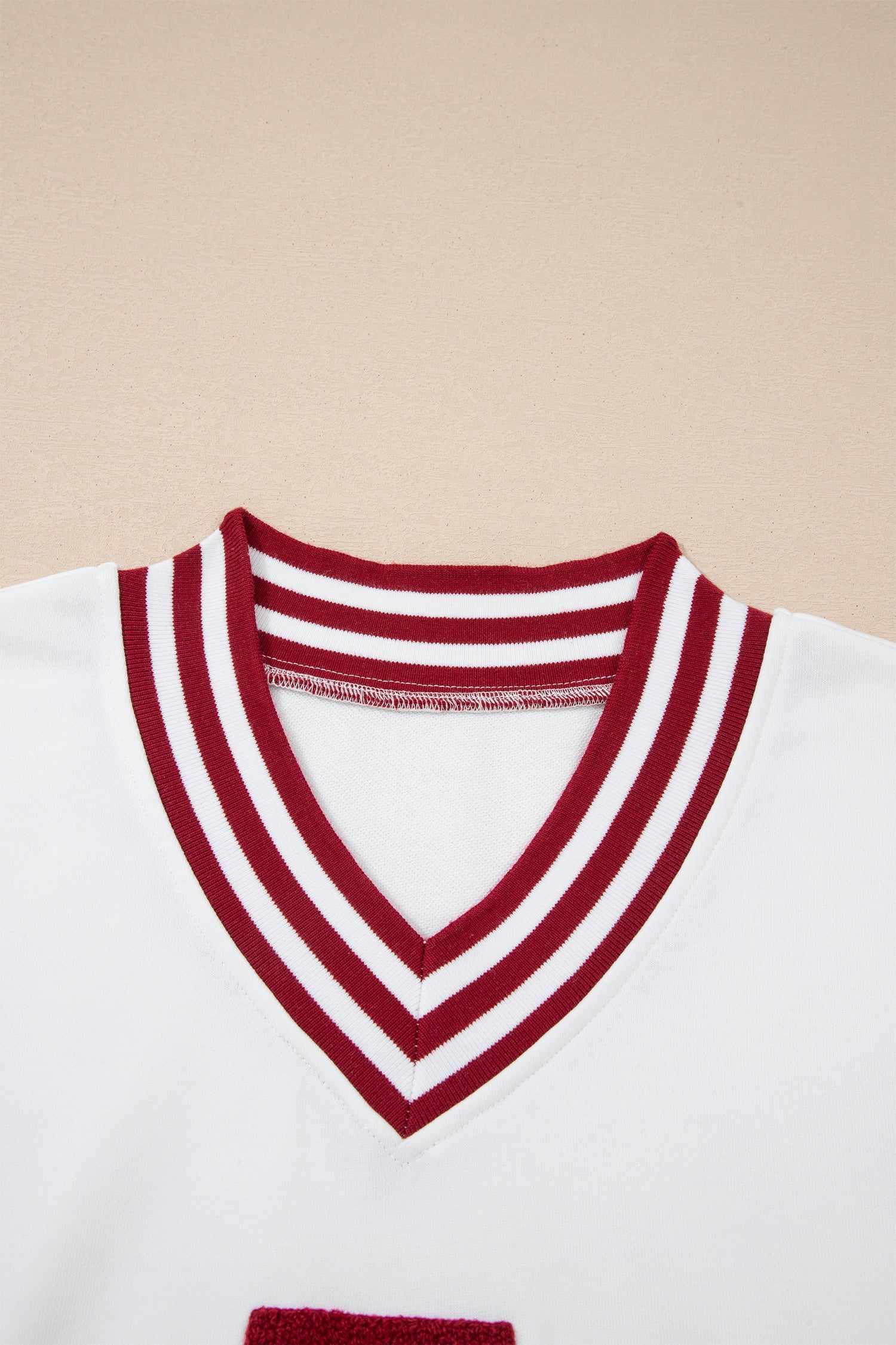 Chenille Letter A Graphic Varsity Striped V-Neck Puff Sleeve Sweatshirt - Tops/Sweatshirts & Hoodies