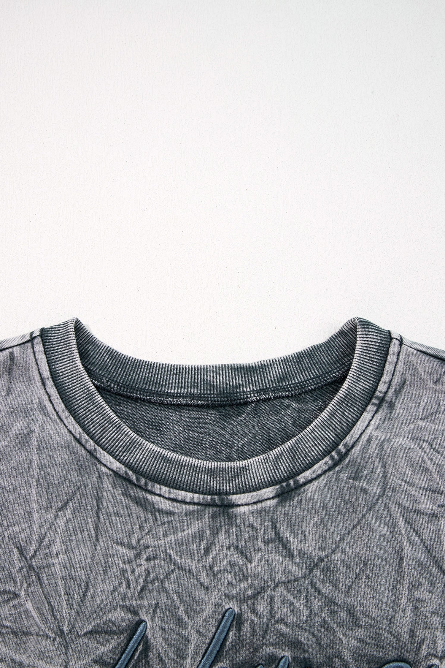 'Saved By Grace' Embroidered Mineral Wash Sweatshirt