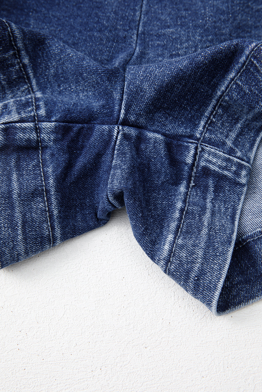 Sail Blue Acid Wash Asymmetric Twisted Wrapped Zipped Denim Skort eAura