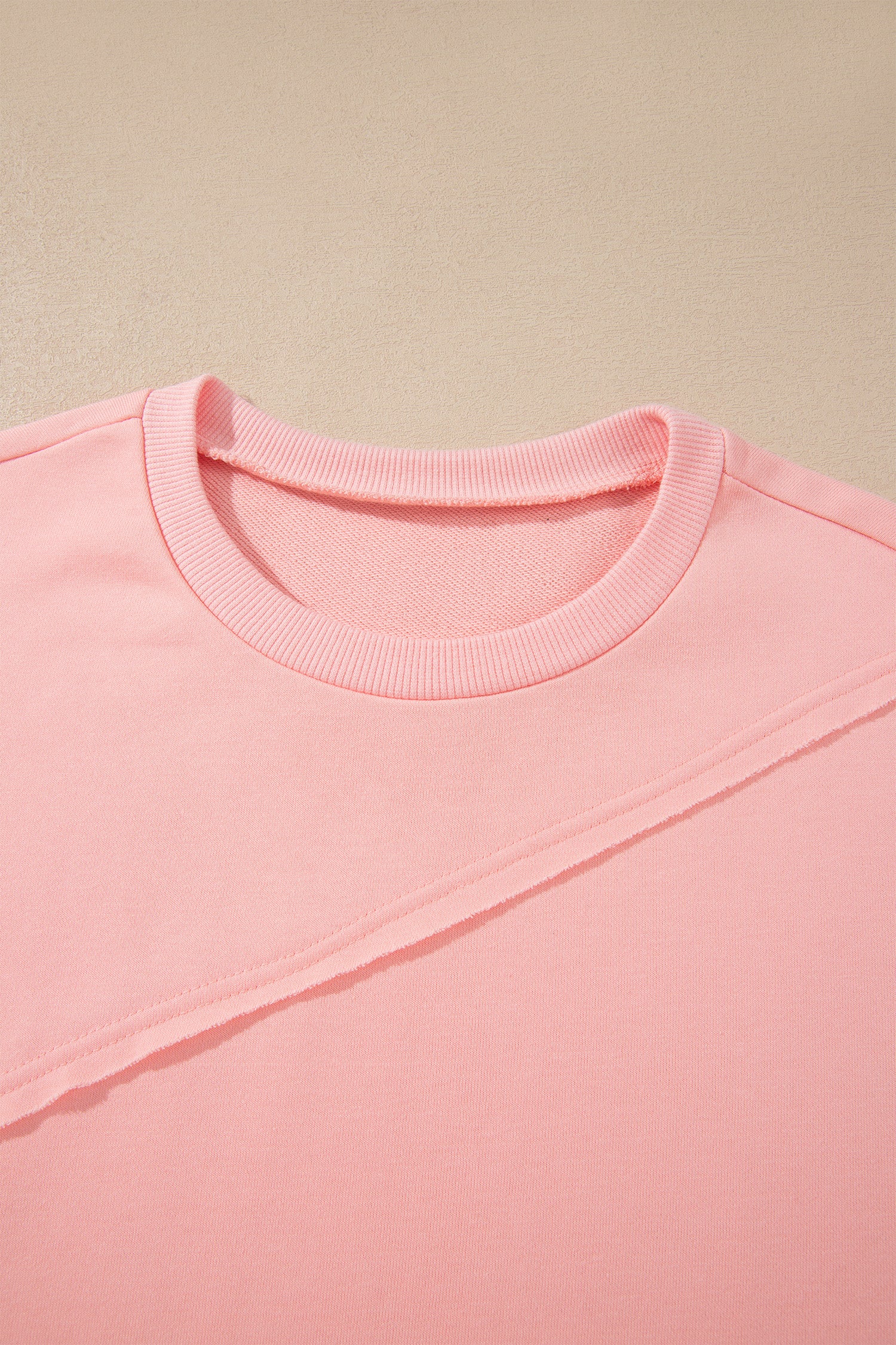Colorblock Striped Patchwork Long Sleeve Round Neck Blouse – Pink