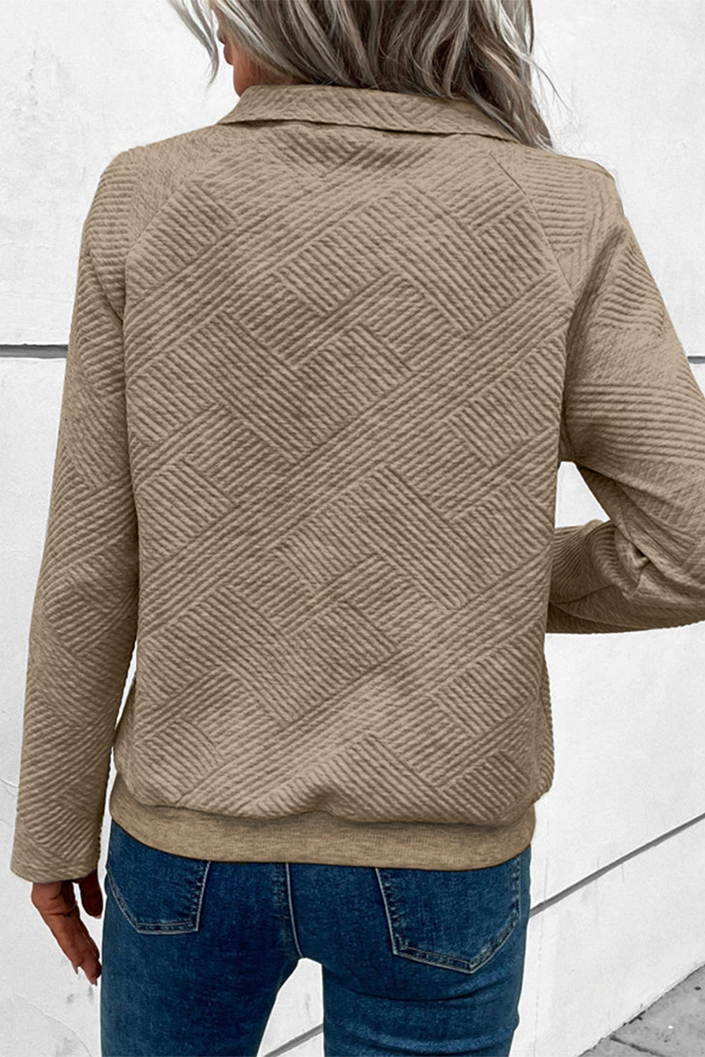Laurel Green Textured Knit Buttoned Kangaroo Pocket Sweatshirt eAura