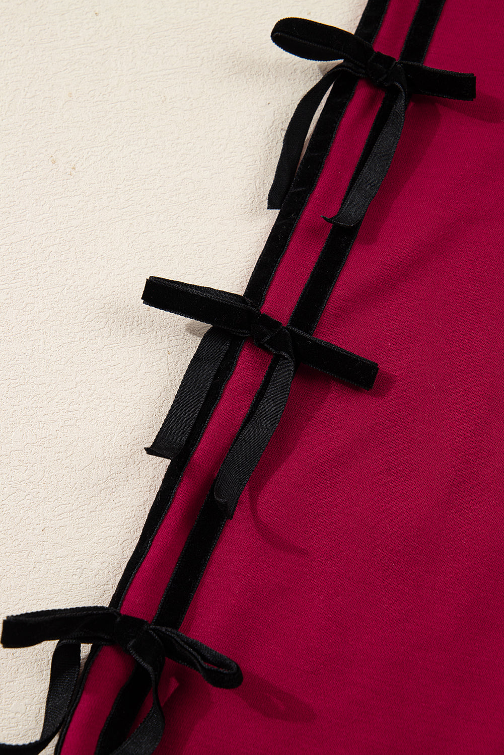 Contrast Striped Bow Detail Drop Shoulder Sweatshirt Dress with Pockets - eAura