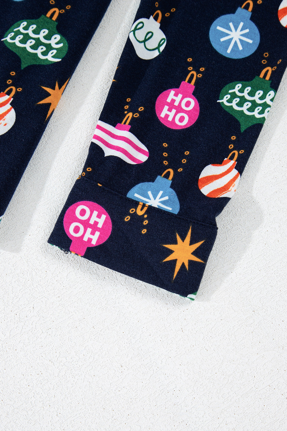 Navy Christmas Lights Print Shirt Pyjama Set eAura