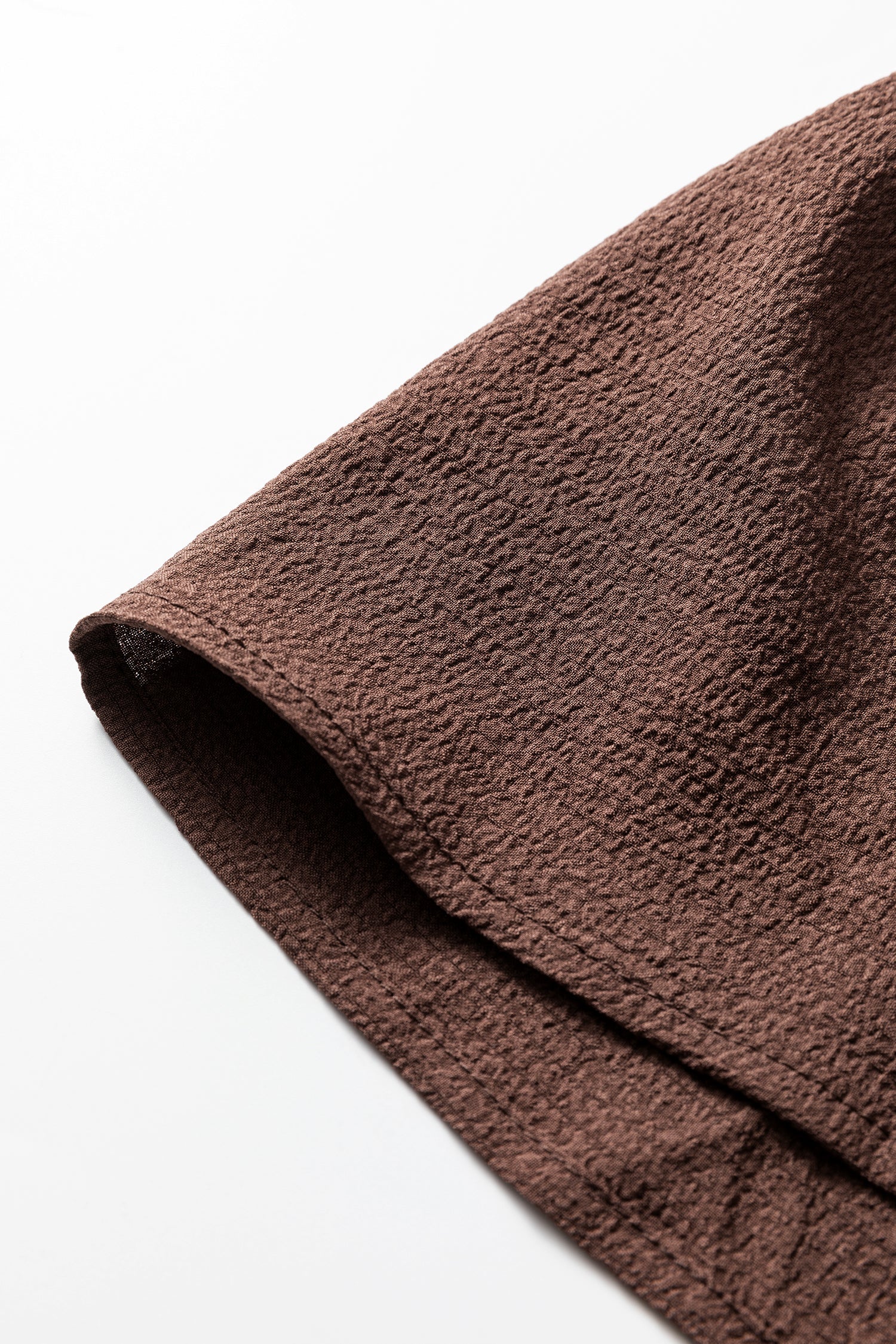 Plus Size Frilled Trim V-Neck Puff Sleeve Textured Mini Dress - eAura