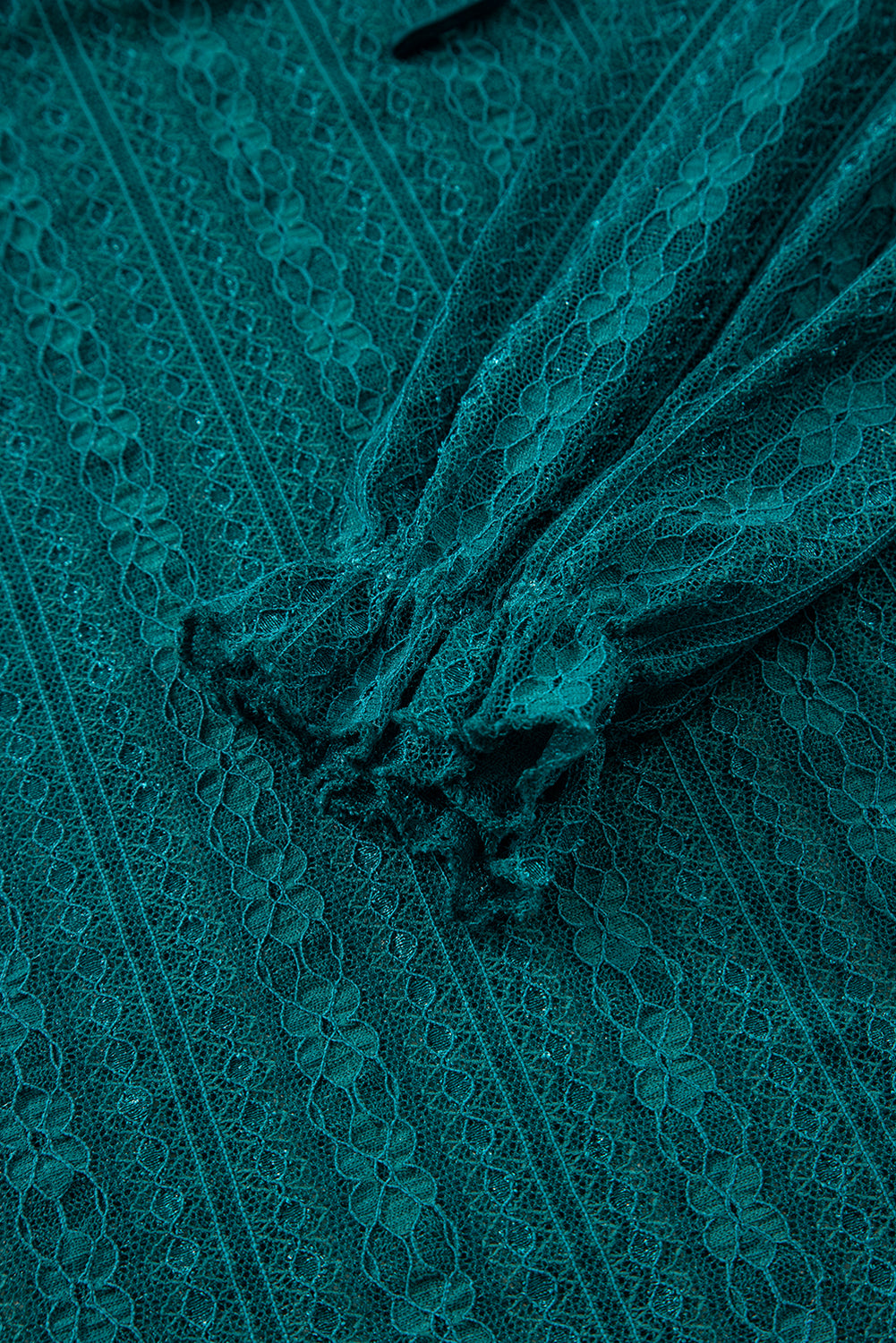 Sheer Lace Balloon Sleeve Babydoll Blouse - eAura