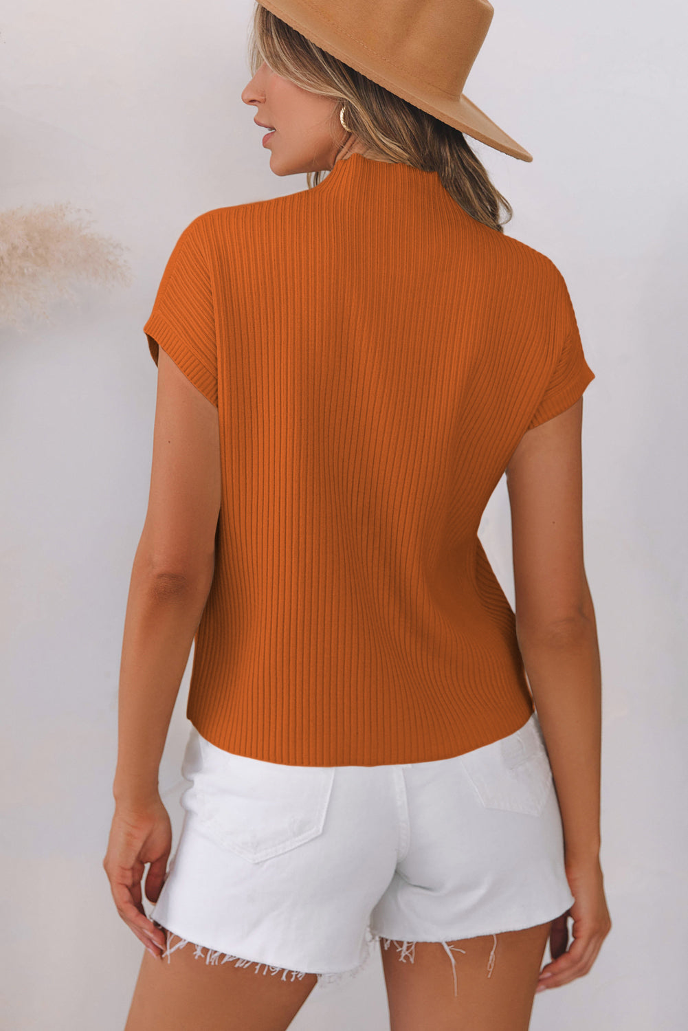 Black Patch Pocket Ribbed Knit Short Sleeve Sweater eAura