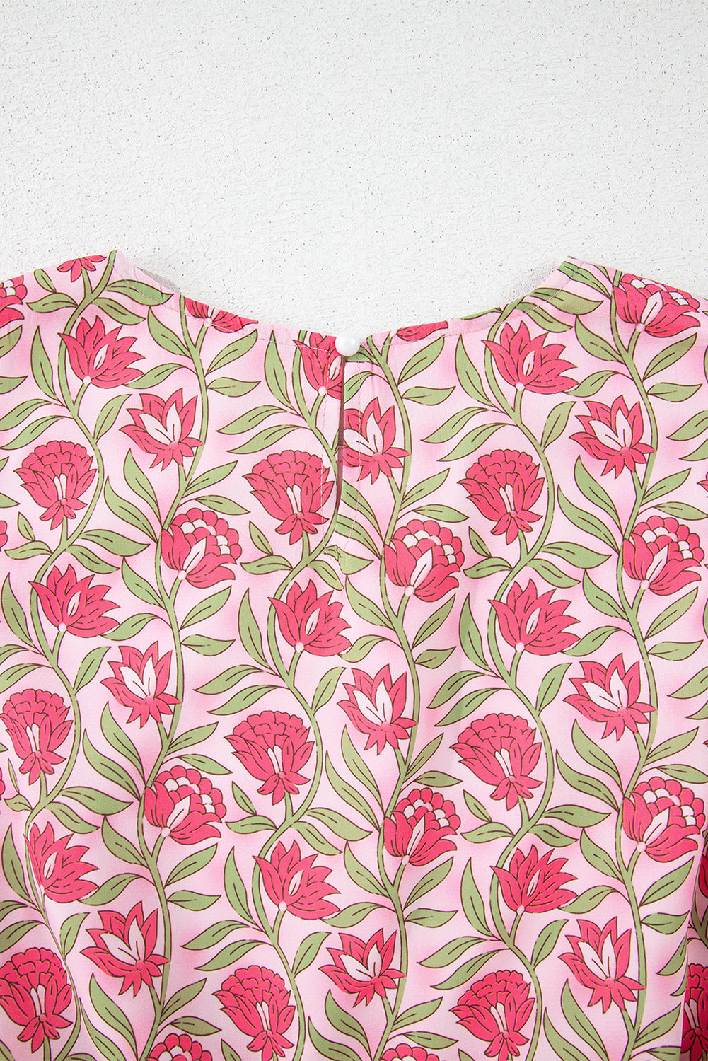 Pink Floral Print Puffy Cropped Tank and Mini Skirt Set eAura