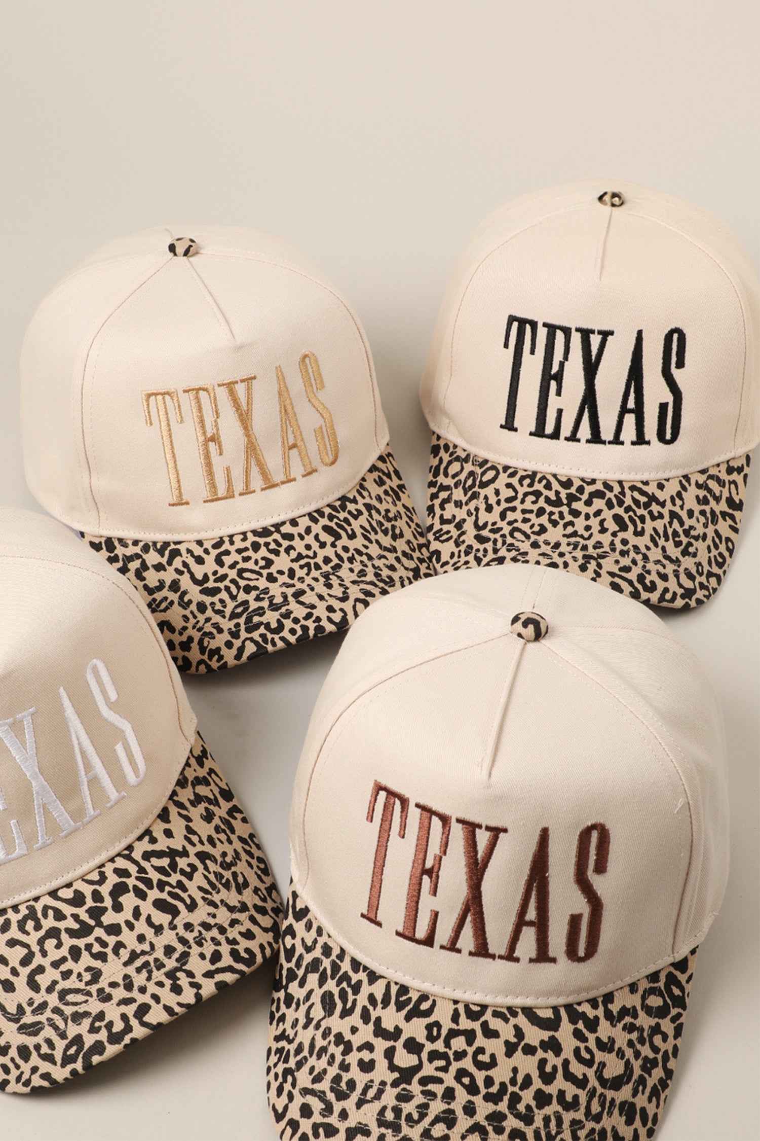 TEXAS Embroidered Leopard Contrast Baseball Cap