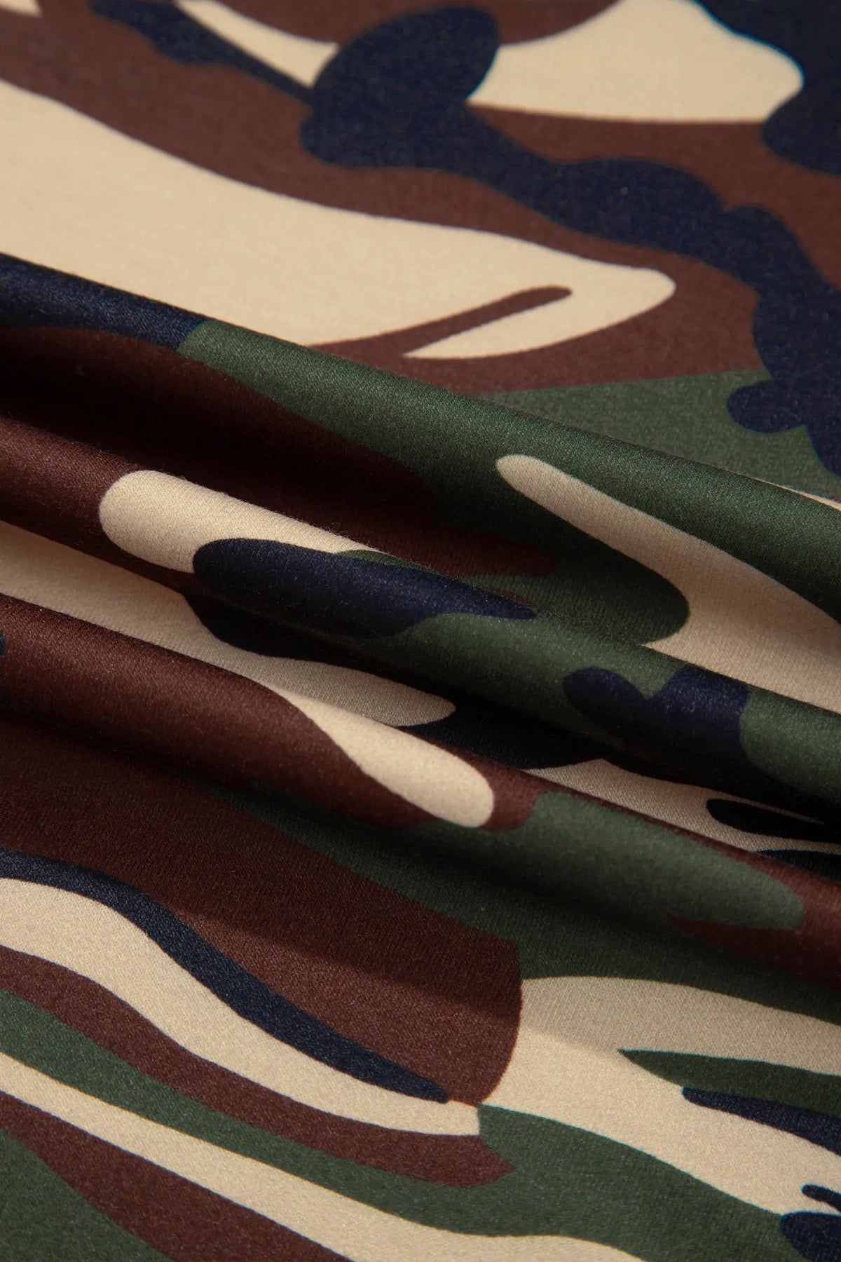 Camouflage Print Round Neck Baggy Pullover Sweatshirt – Multicolour