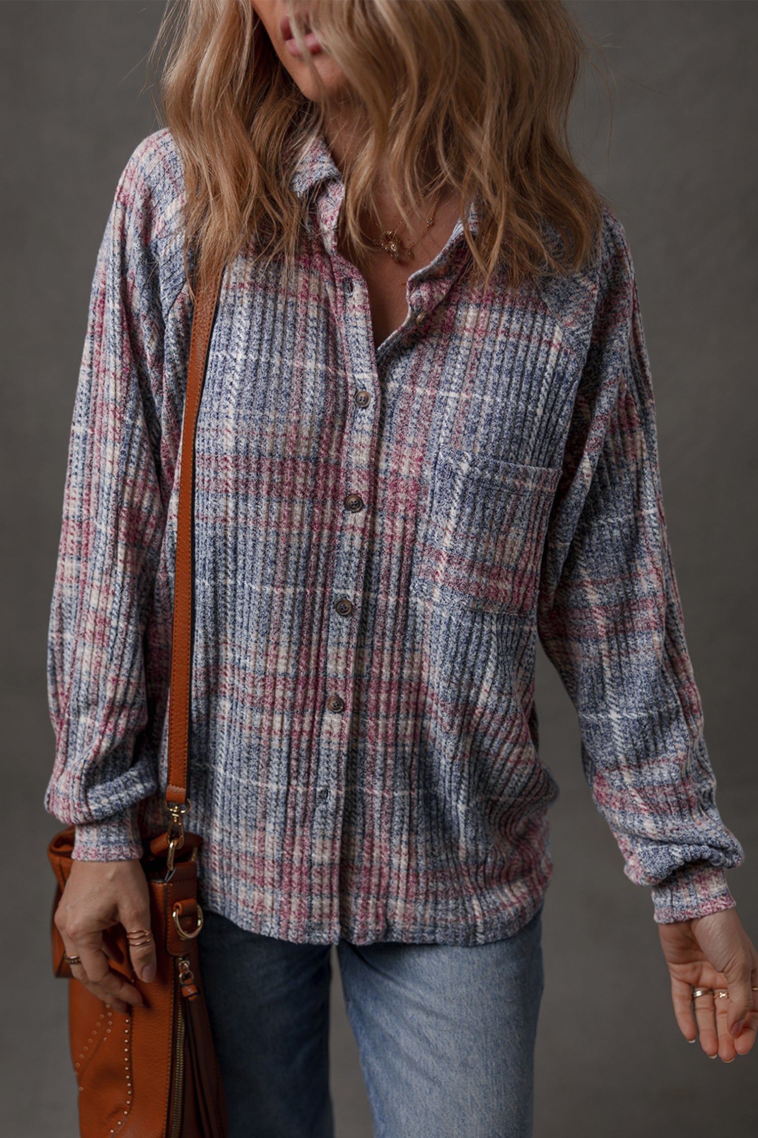 Multicolour Plaid Textured Chest Pocket Shirt - eAura
