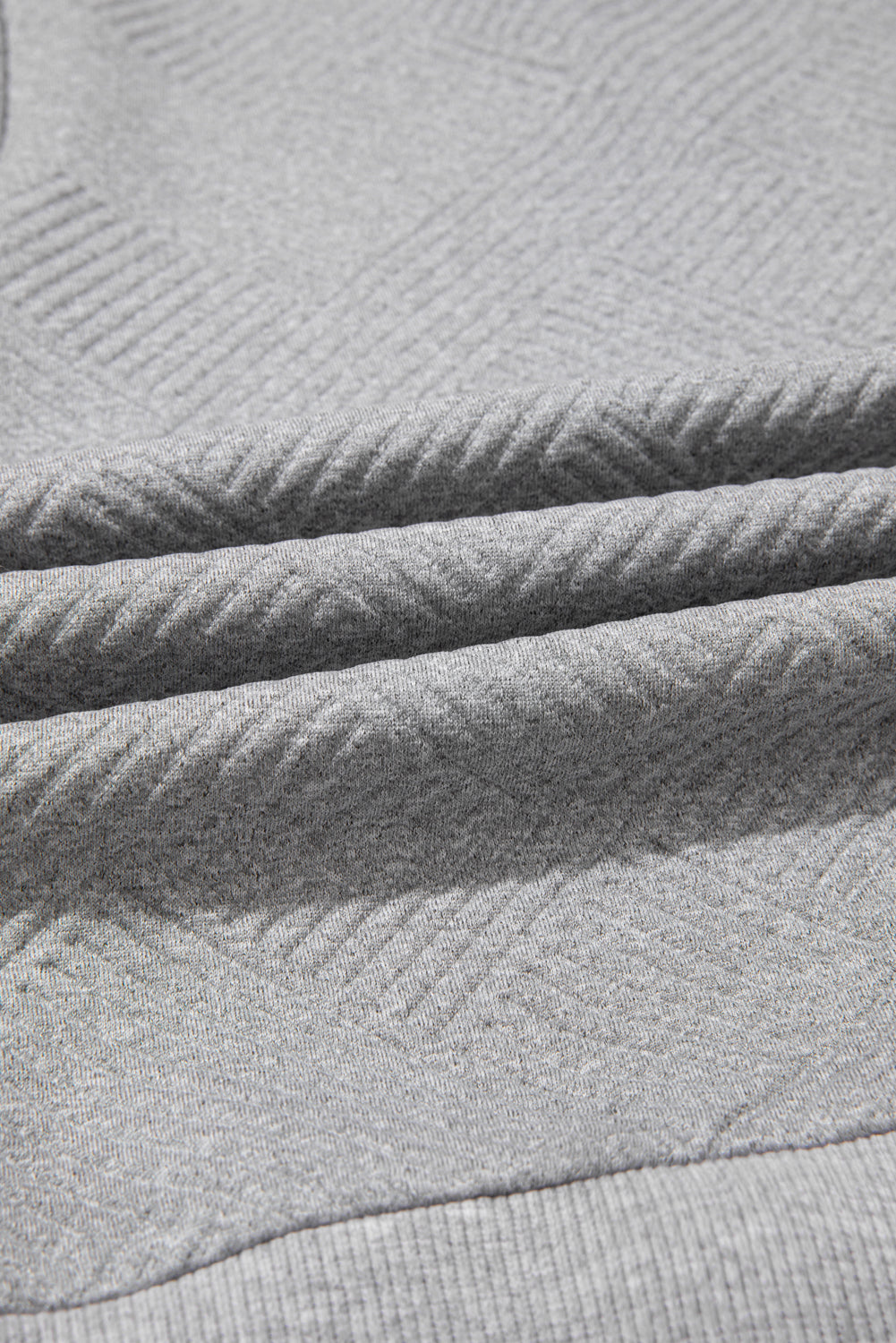 Textured Half Zip Loose Sweatshirt - eAura