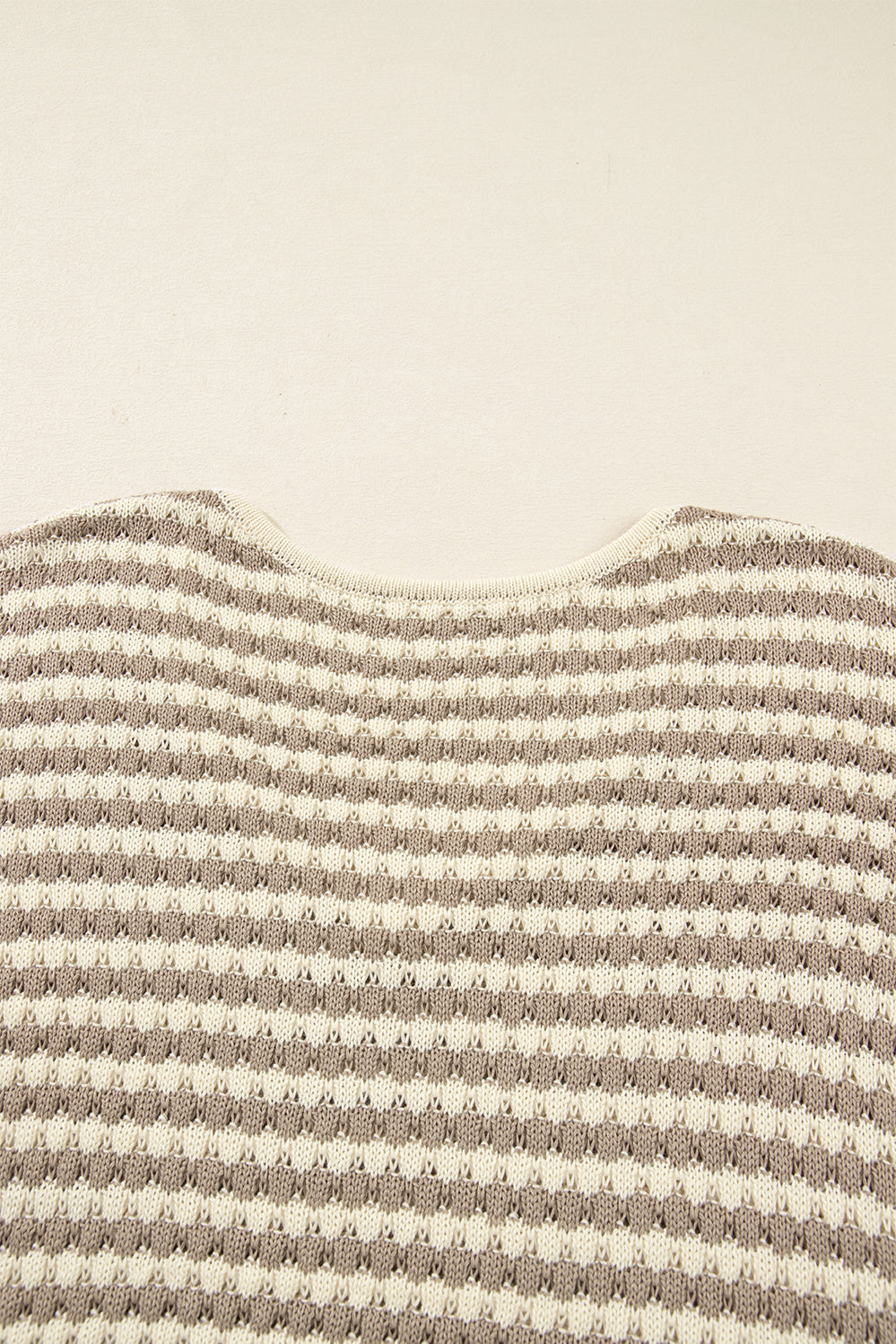 Stripe Plus Size V-Neck Drop Shoulder Sweater - eAura