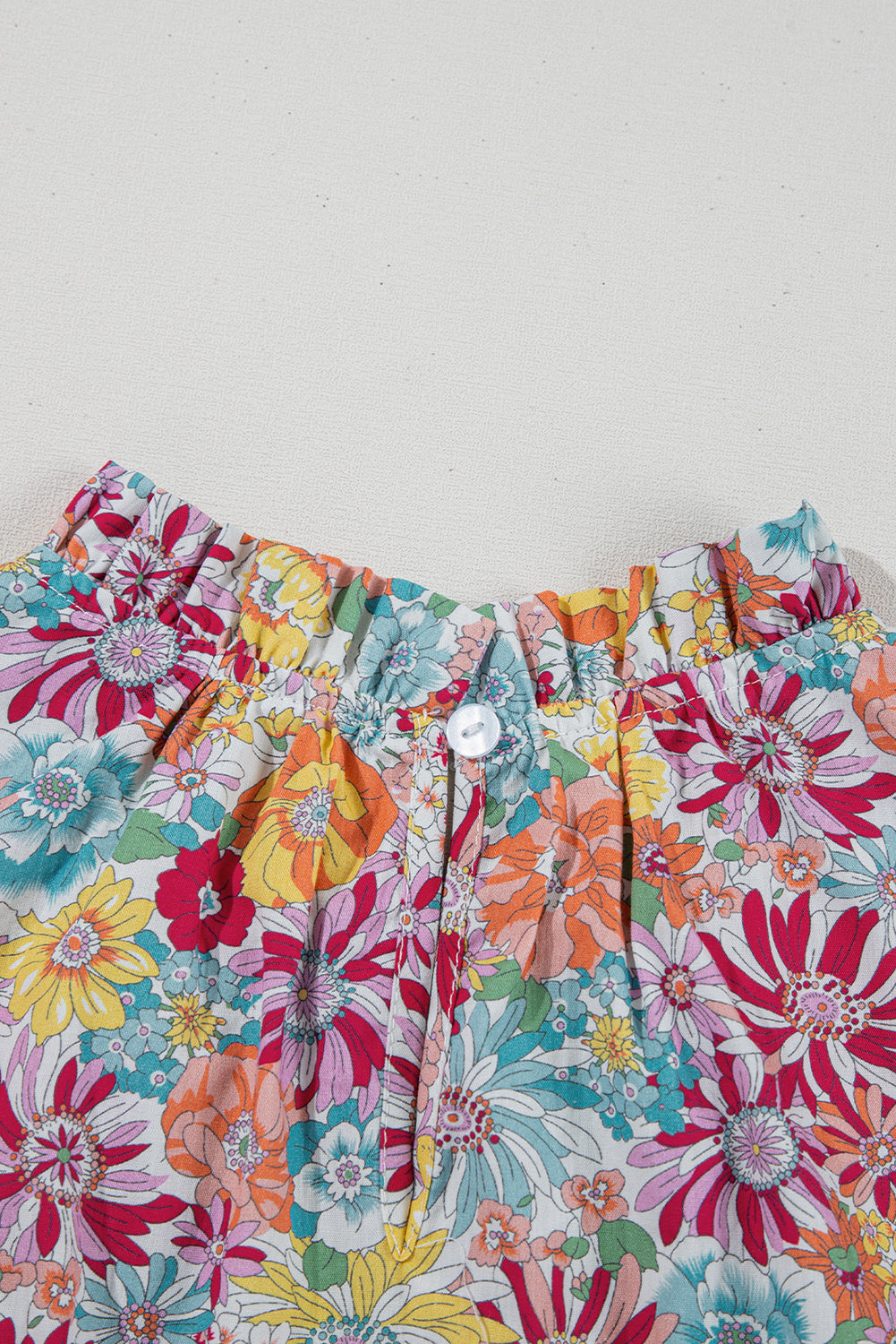 Floral Pleated Detail Flutter Sleeve Blouse eAura
