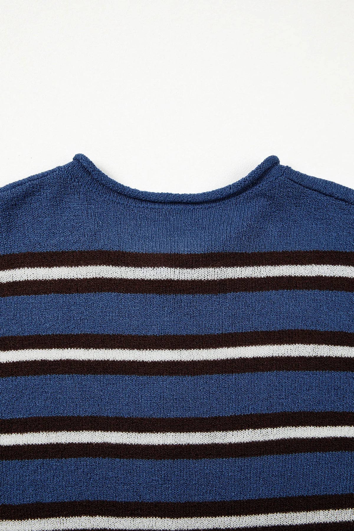 Striped Drop Shoulder Button Cardigan – Blue Stripe
