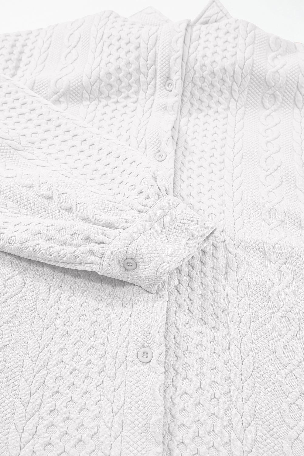 Textured Puff Sleeve Loose Shacket eAura