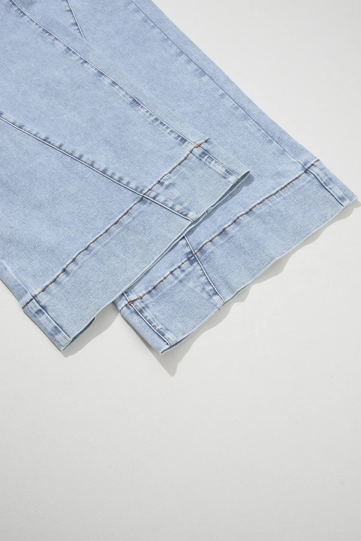 Beau Solid Paneling Loose Fit Plus Size Jeans – Blue