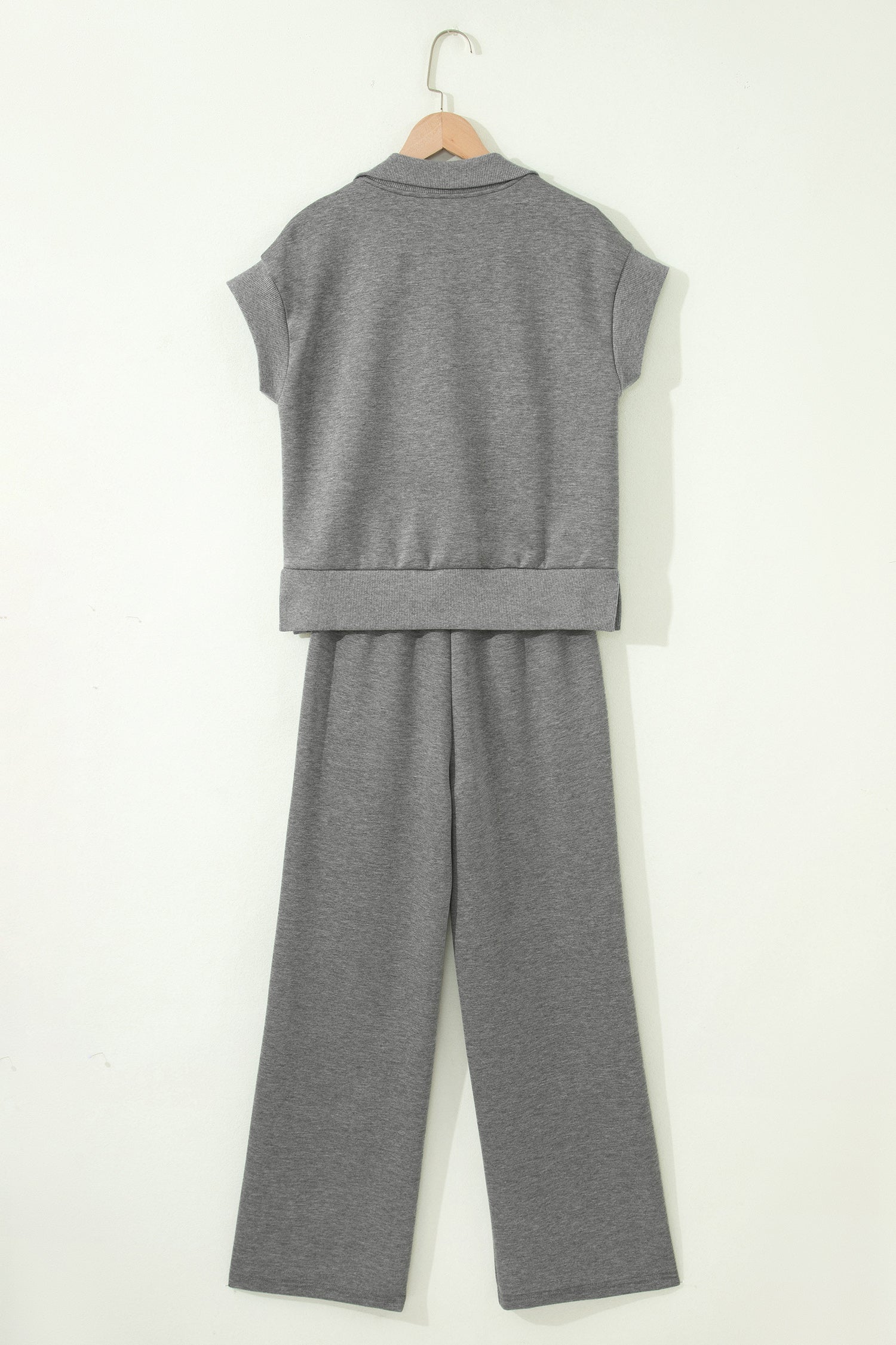 Half Zip Polo Tee Casual Trousers Co-ord Set