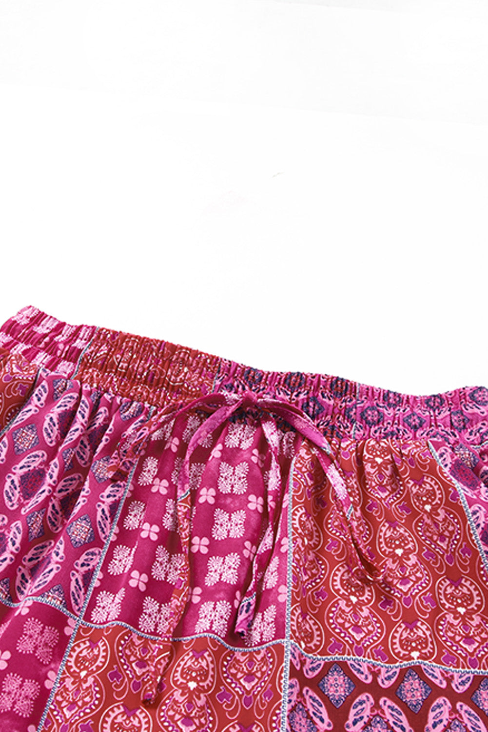 Tiered Paisley Print Pocketed Maxi Skirt