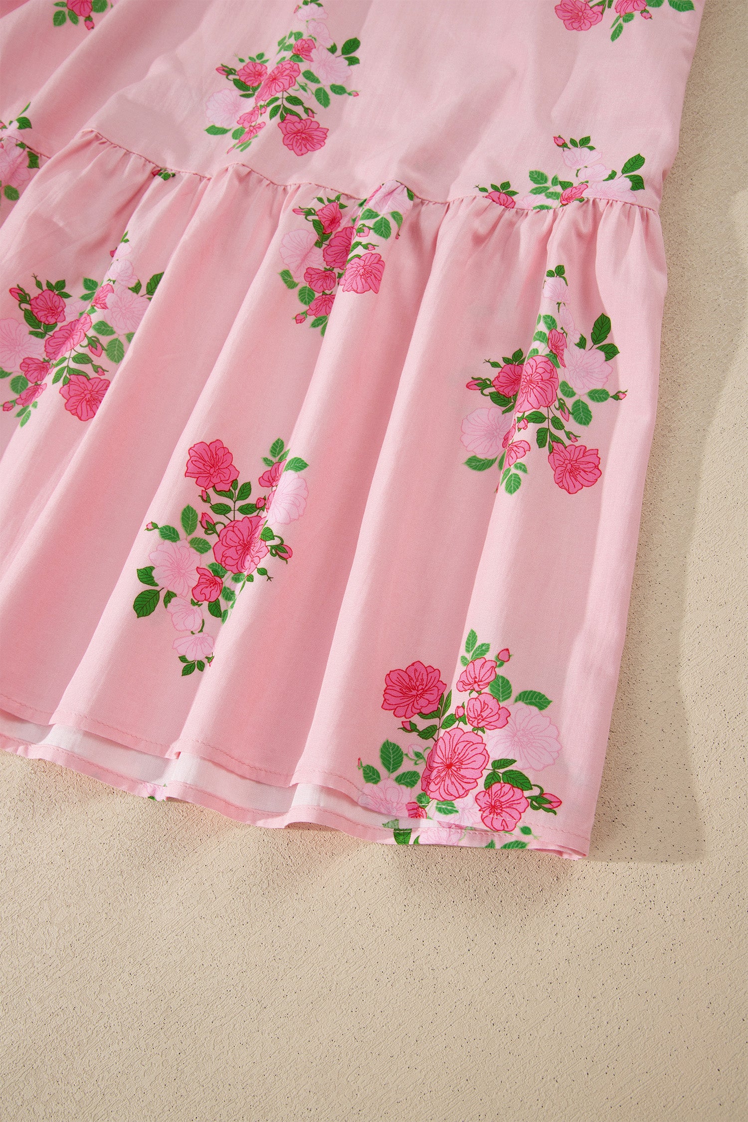 Floral Print Flutter Sleeve Maxi Dress
