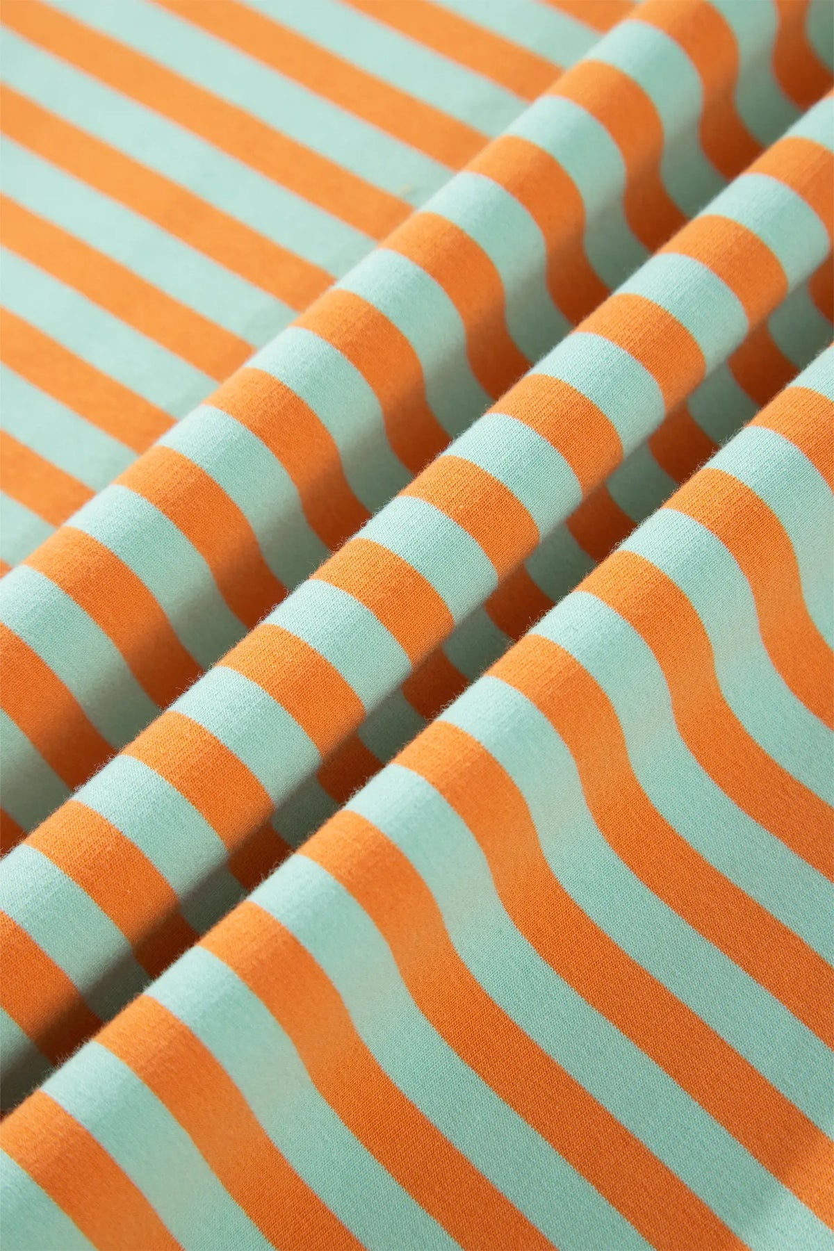 High Neck Striped Colourblock Tunic Plus Size Sweatshirt – Orange Stripe