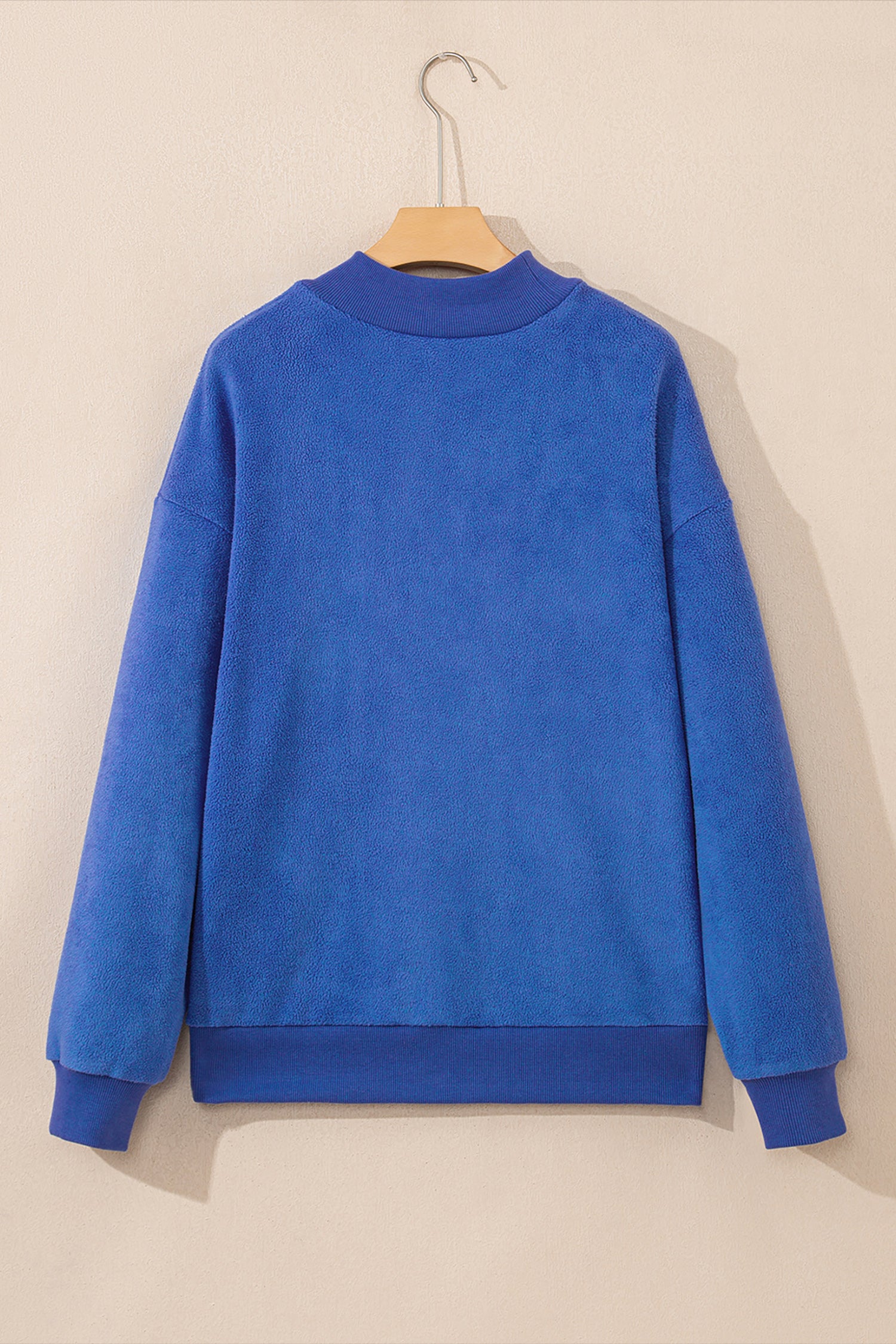 Carrot Oversize Drop Shoulder Reversible Mock Neck Sweatshirt – Orange